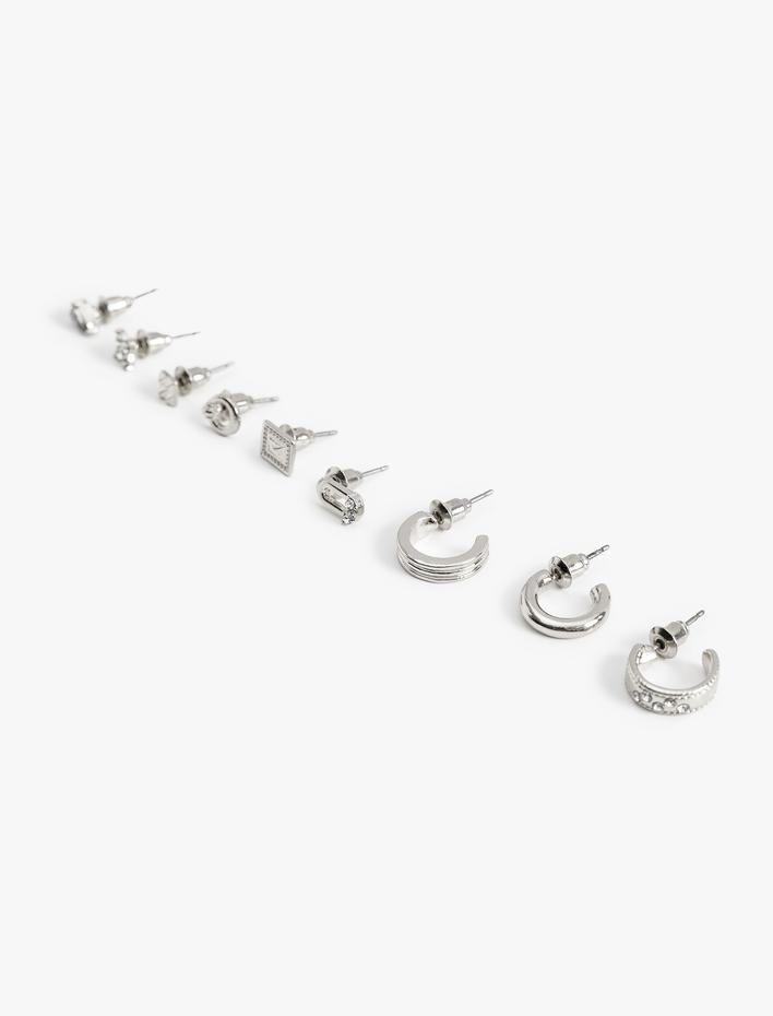 Kadın Top ve Halka Küpe Seti 9'lu