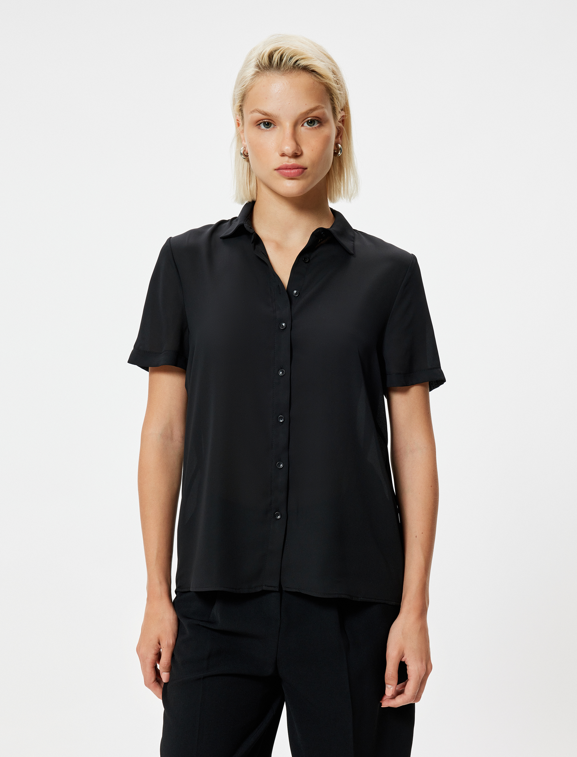   Kısa Kollu Gömlek Klasik Yaka