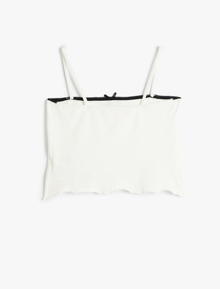 Kız Çocuk Basic Atlet İnce Askılı Fiyonk Detaylı Dar Kesim