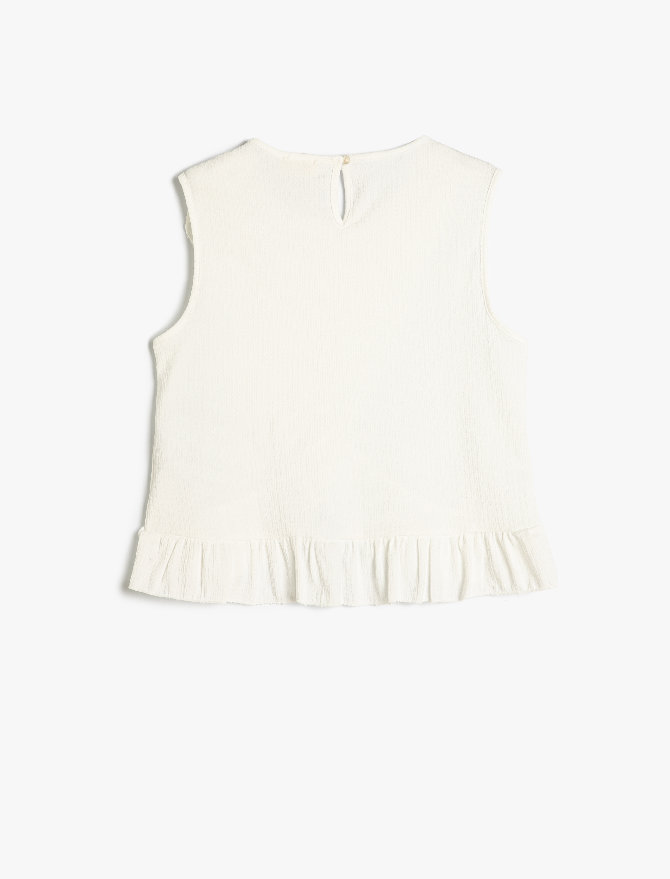  Kız Çocuk Bluz Kolsuz Fırfırlı Bisiklet Yaka