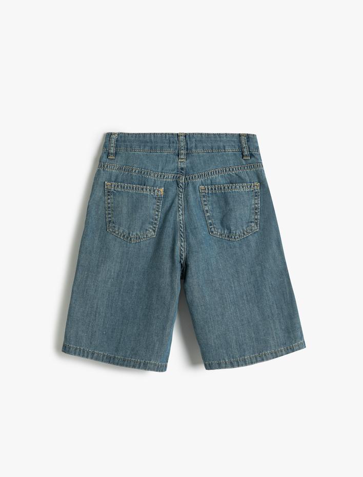 Erkek Çocuk Chino Bermuda Şort Cepli Rahat Kesim Pamuklu