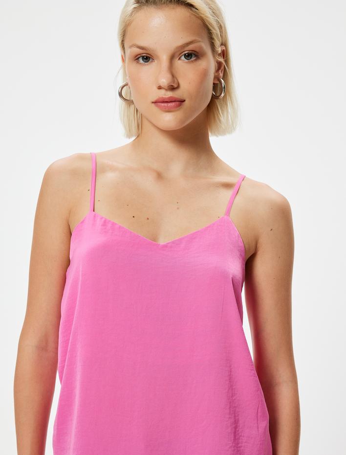  Saten Atlet İnce Askılı Bol Kalıp Aerobin Kumaş