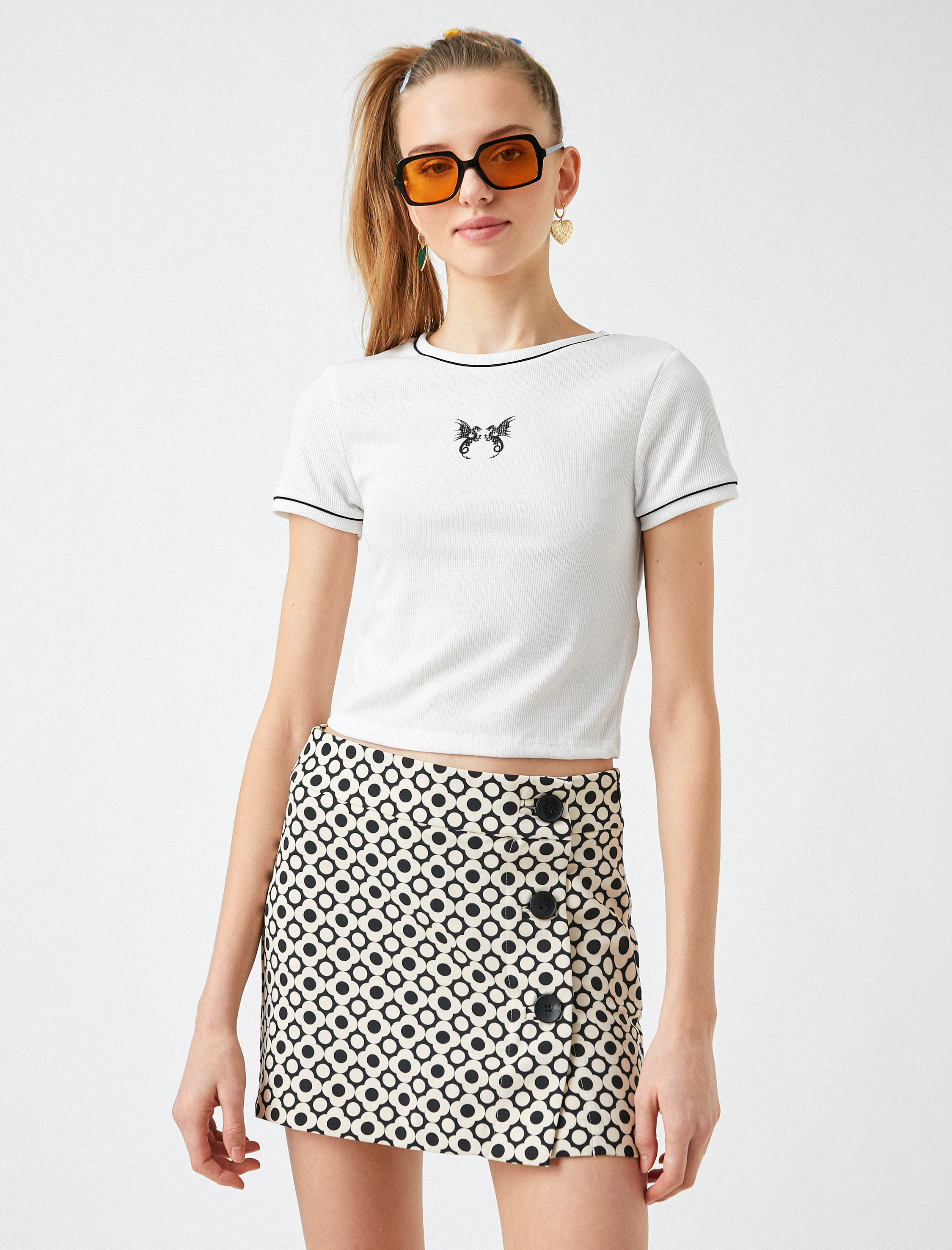   Baskılı Kısa Kollu Tişört