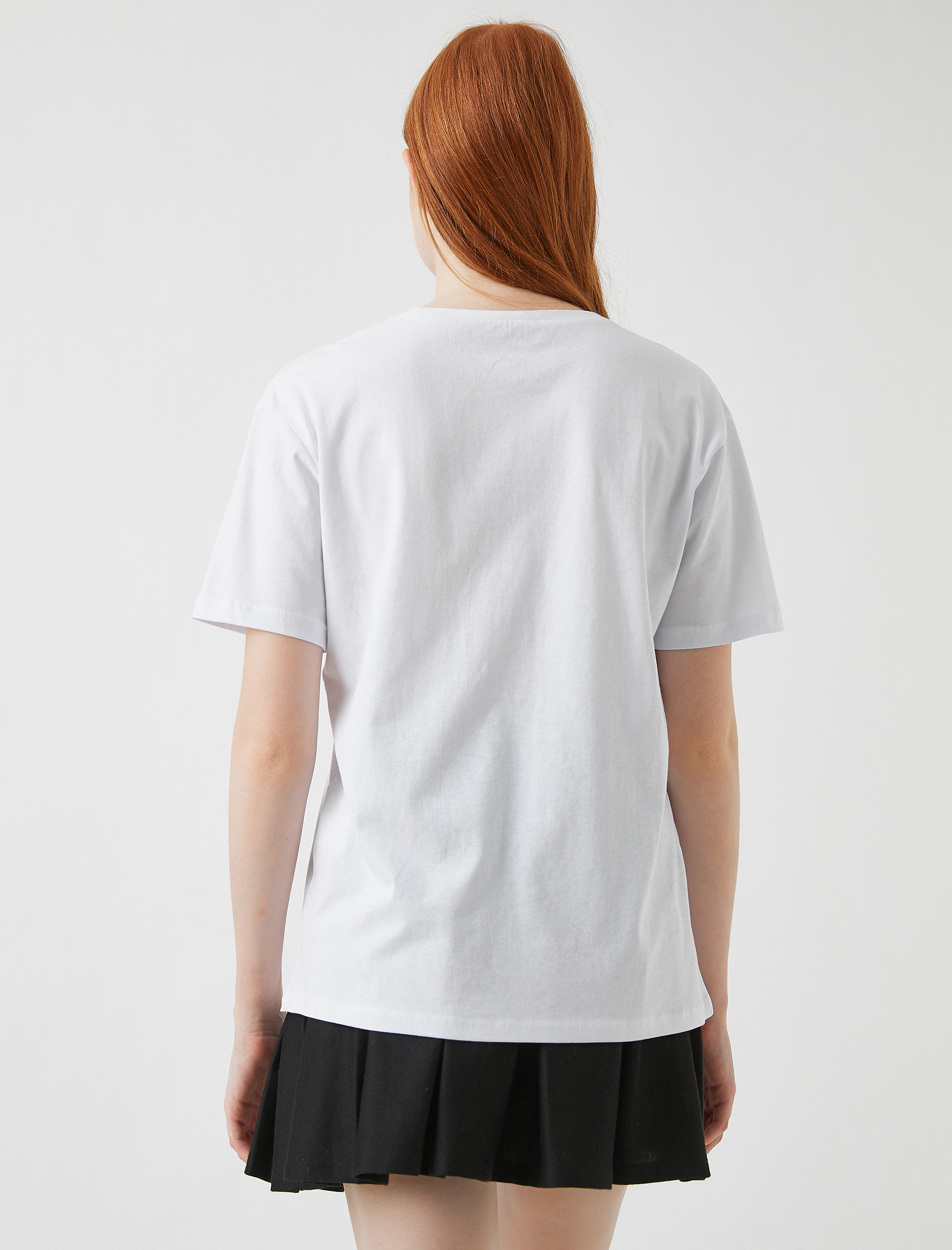   Baskılı Kısa Kollu Pamuklu Tişört