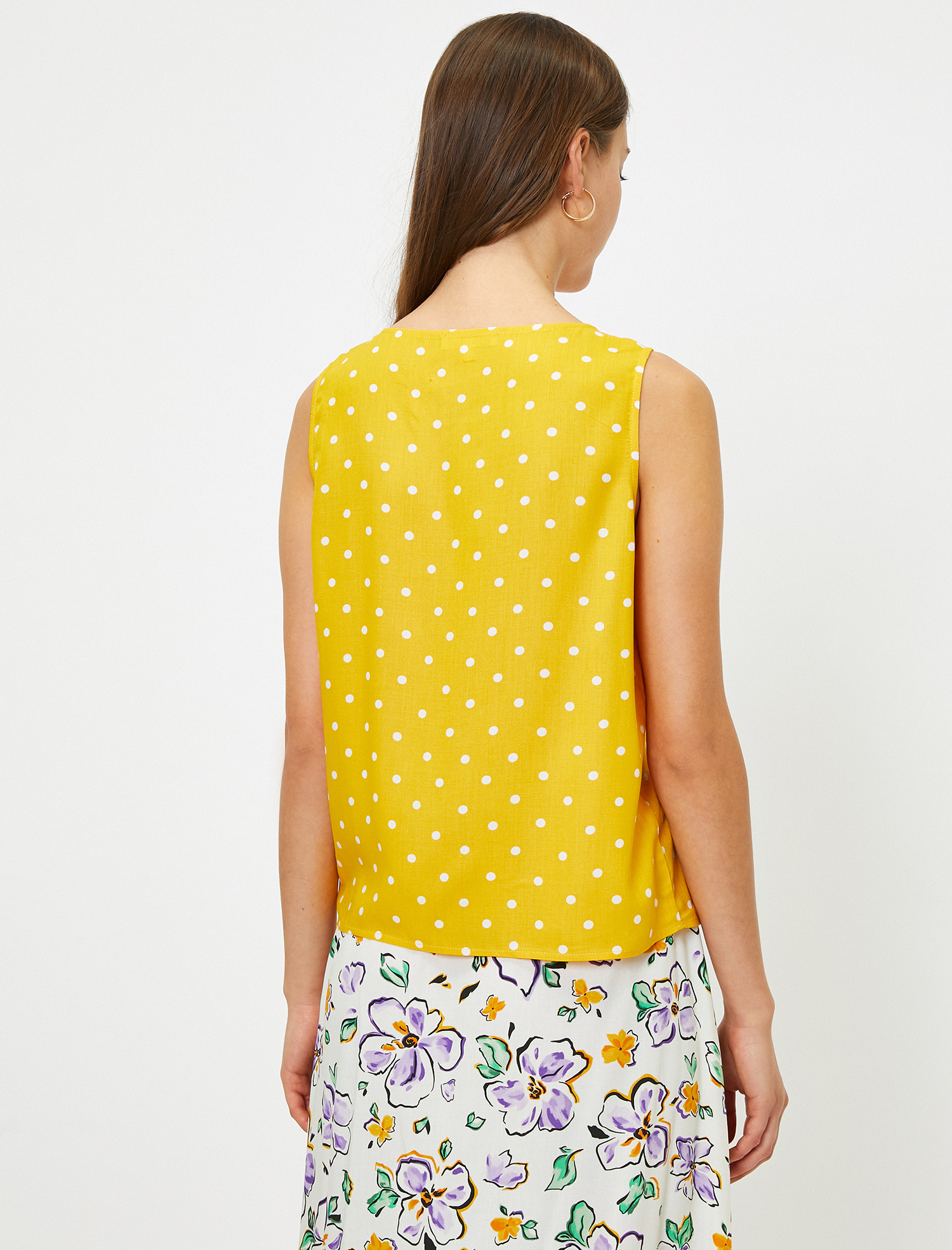   Puantiye Desenli Kısa Kollu Bluz