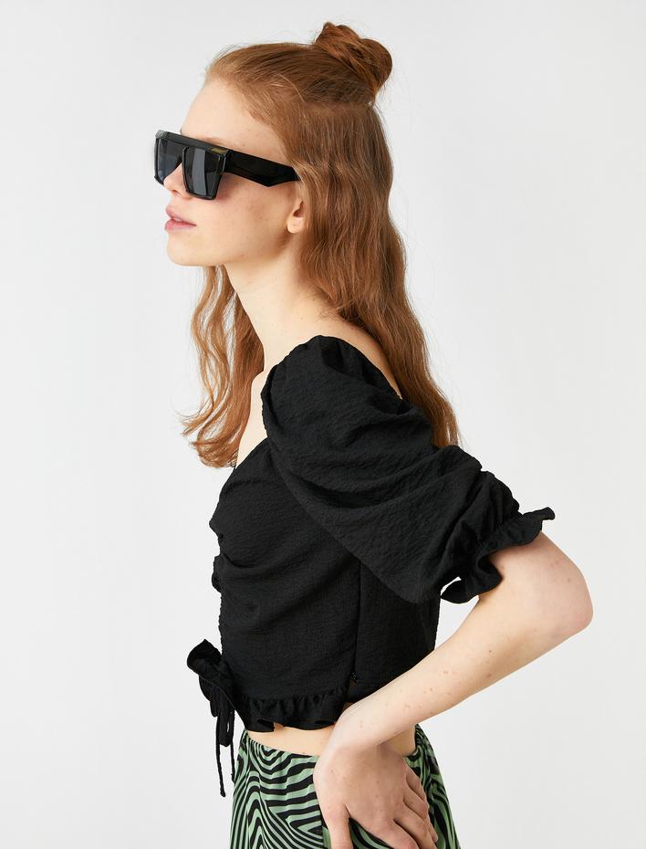  Crop Büzgülü Bluz