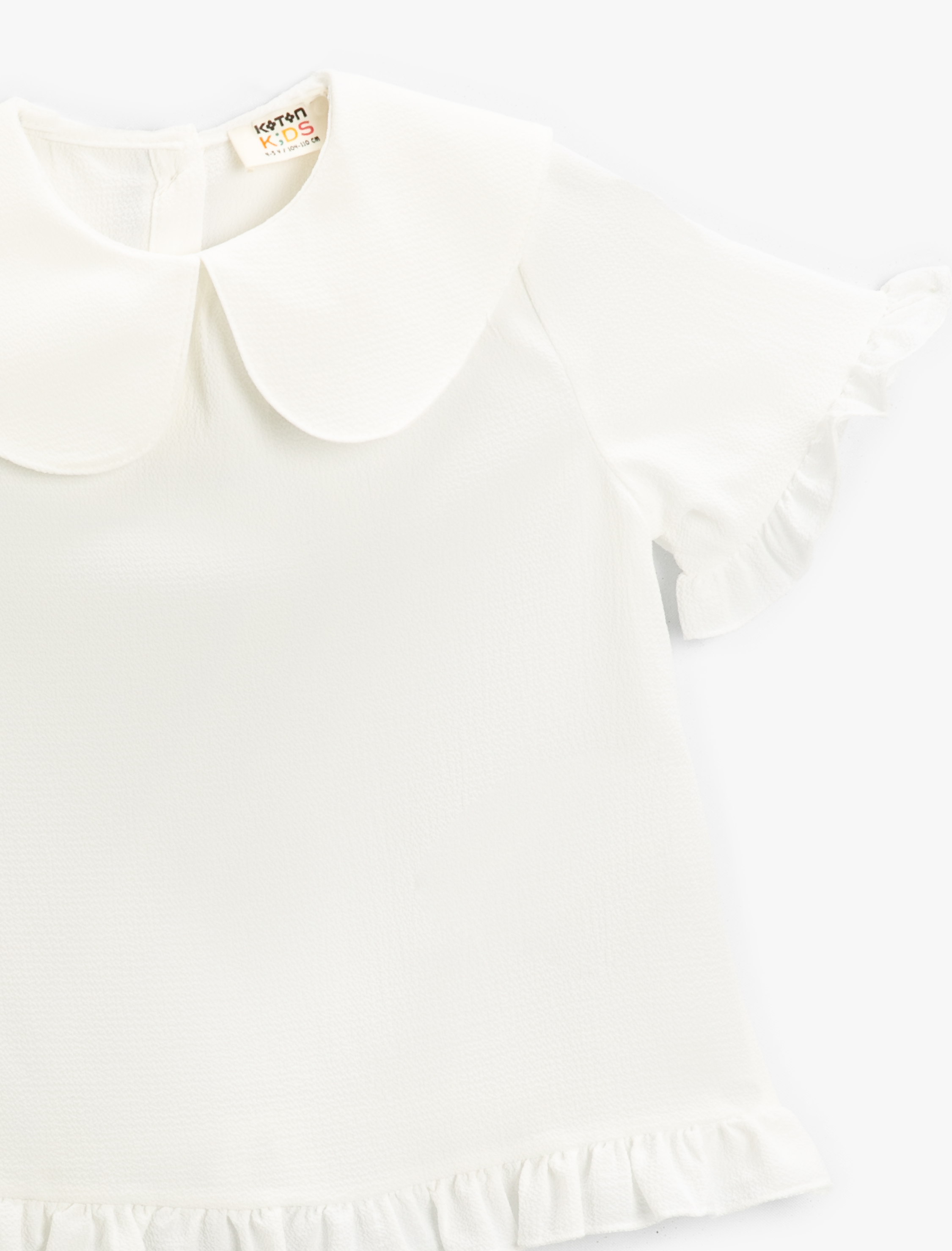  Kız Çocuk Basic Bebe Yaka Kısa Kollu Bluz