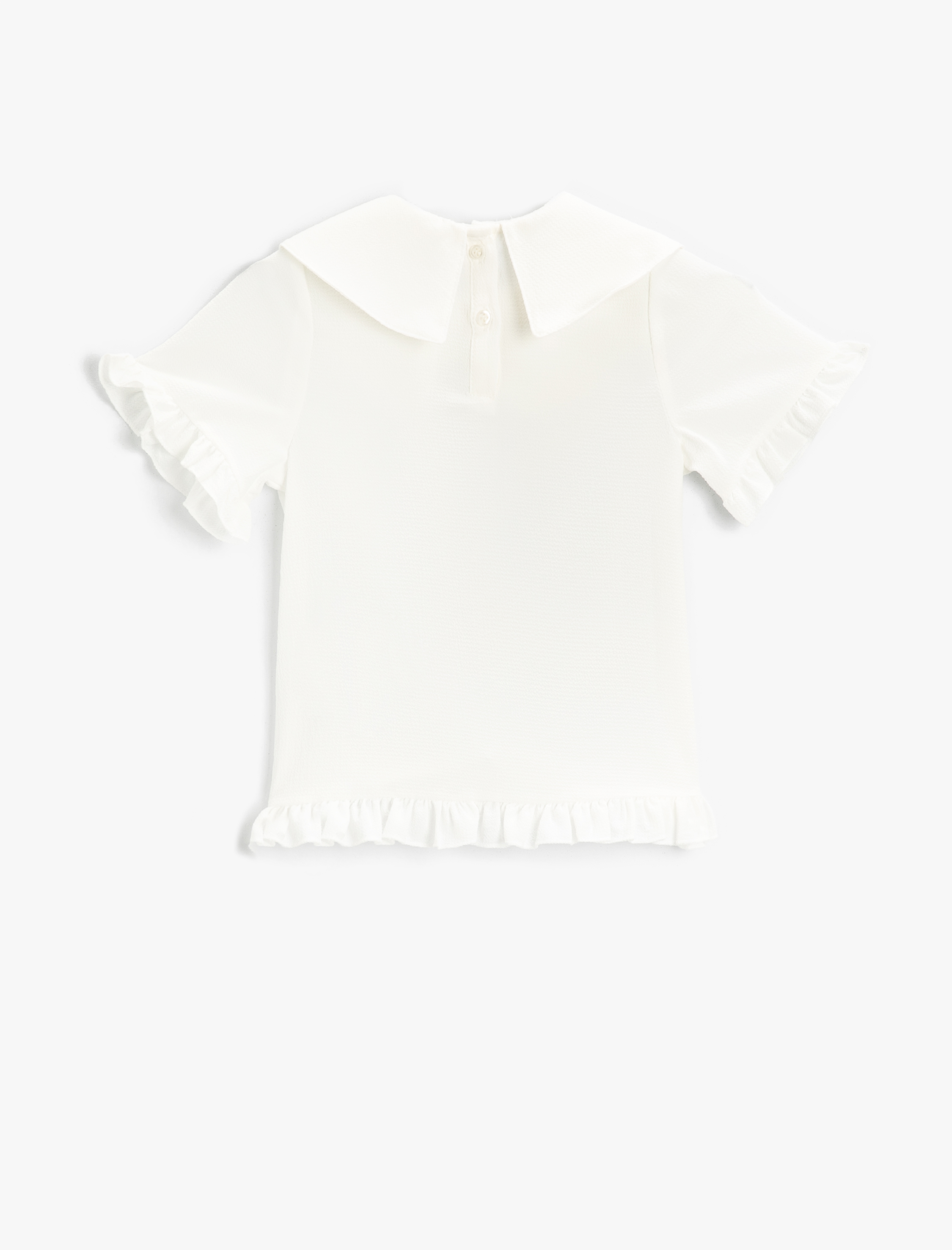  Kız Çocuk Basic Bebe Yaka Kısa Kollu Bluz