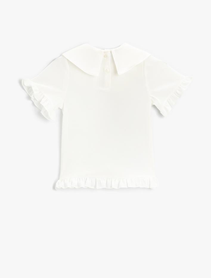 Kız Çocuk Basic Bebe Yaka Kısa Kollu Bluz