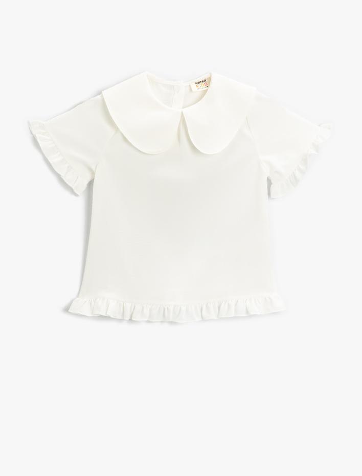 Kız Çocuk Basic Bebe Yaka Kısa Kollu Bluz