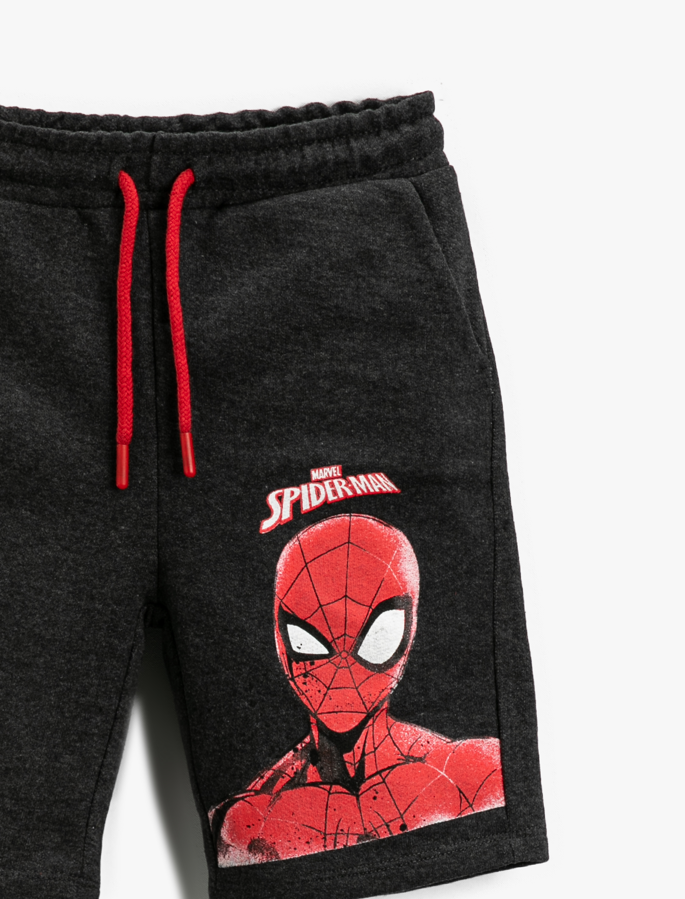  Erkek Çocuk Spiderman Lisanslı Baskılı Şort Beli Bağcıklı
