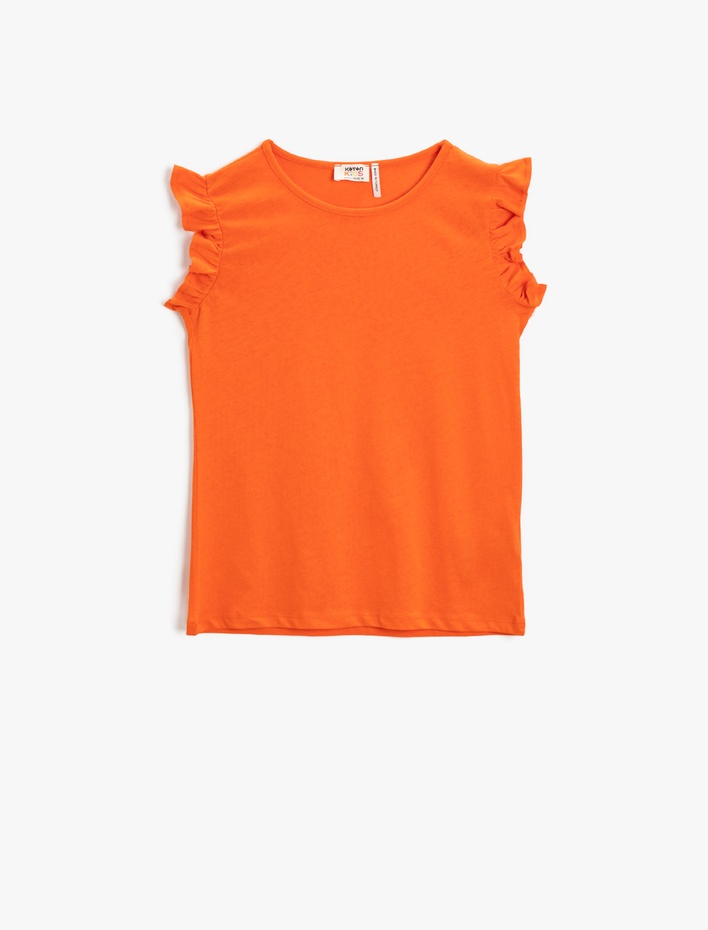 Kız Çocuk 2'li Tişört Seti Fırfır Detaylı Pamuklu