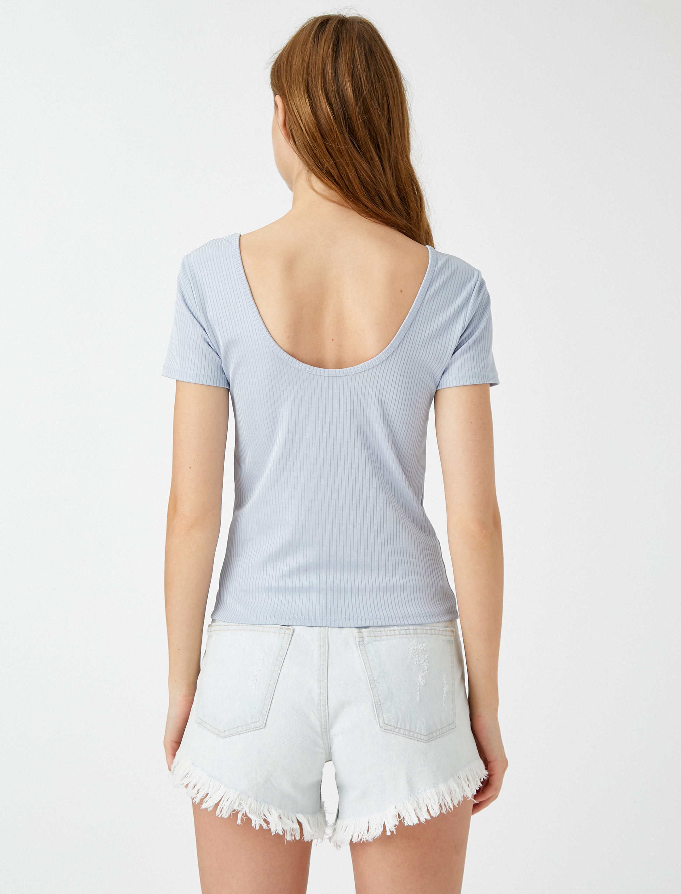   Fitilli Tişört Kısa Kollu