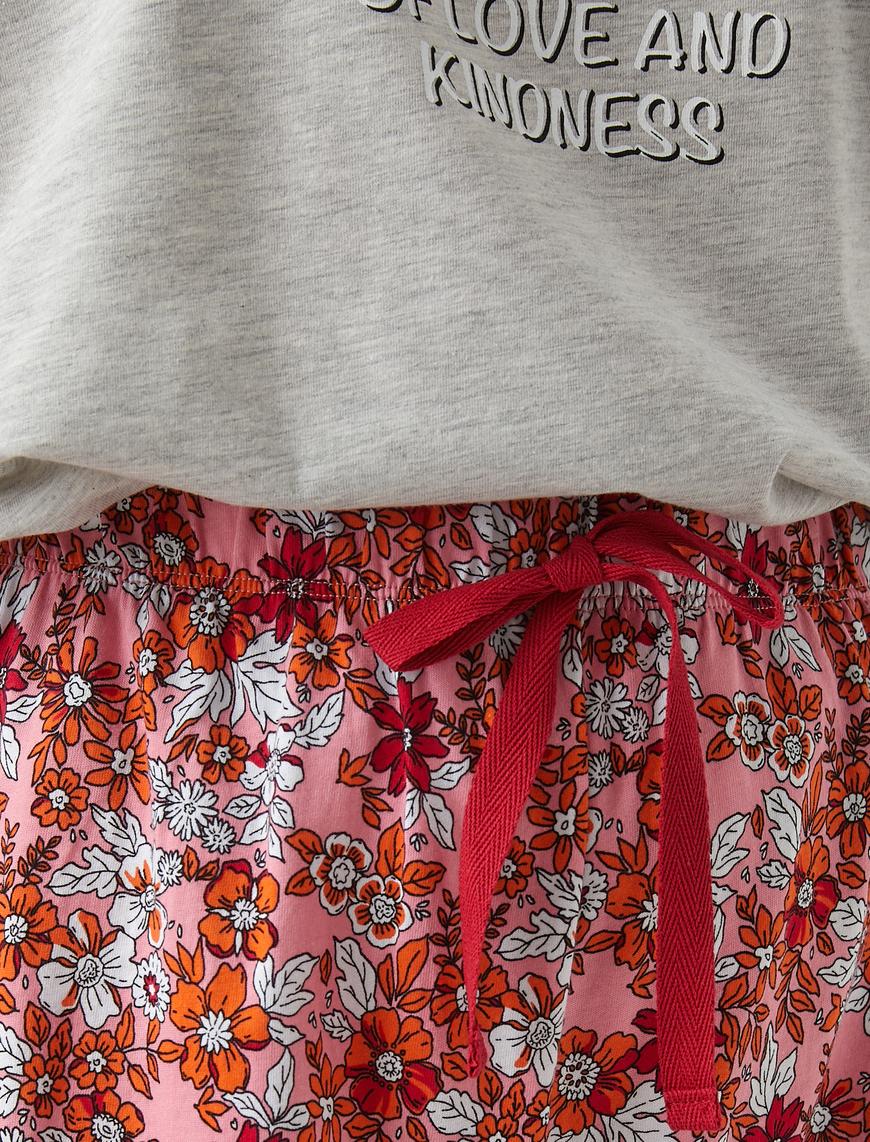   Kısa Kollu Baskılı Pijama Takımı