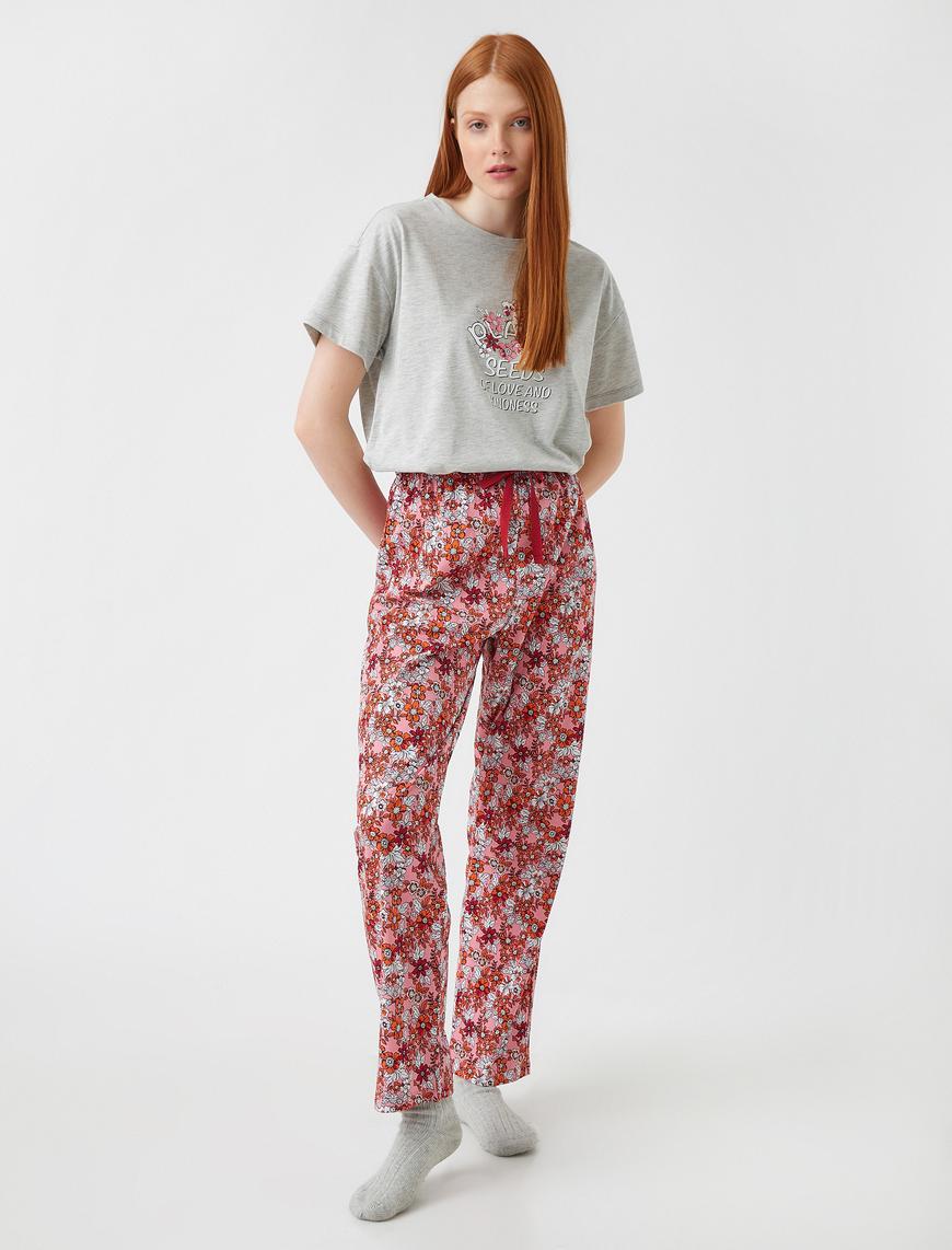   Kısa Kollu Baskılı Pijama Takımı