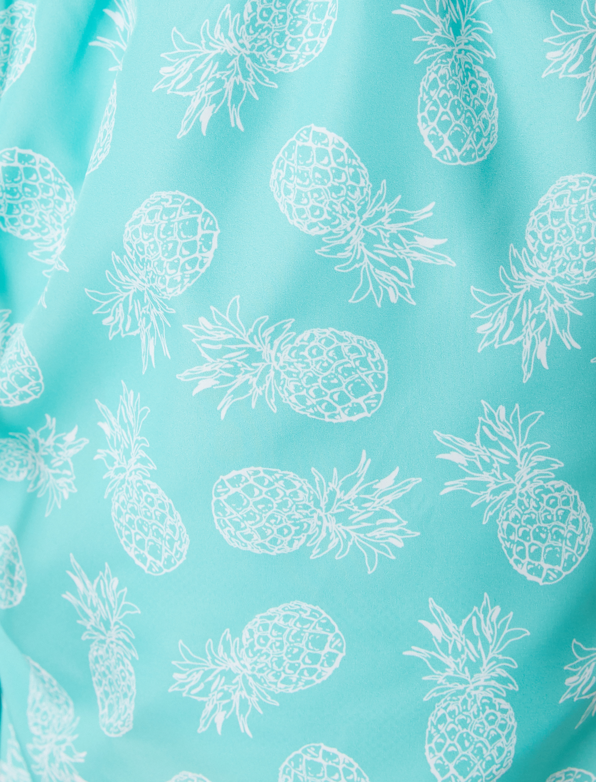   Mayo Şort Ananas Baskılı Cepli Beli Bağcıklı