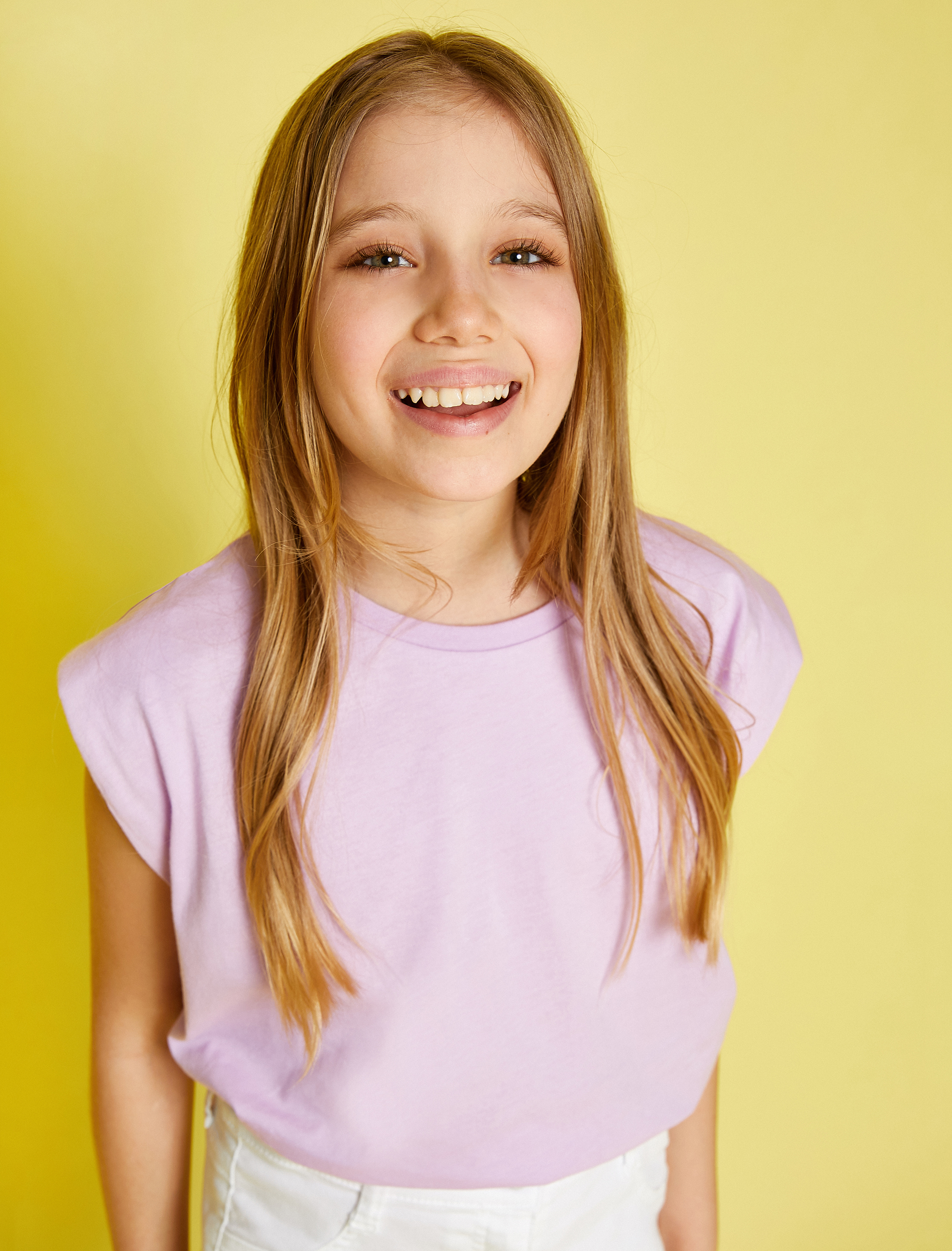  Kız Çocuk Bisiklet Yaka Tişört Pamuklu Basic