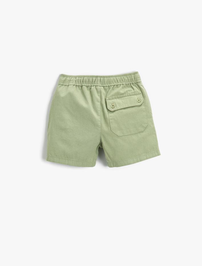 Erkek Bebek Basic Şort Beli Lastikli Diz Üstü Pamuklu