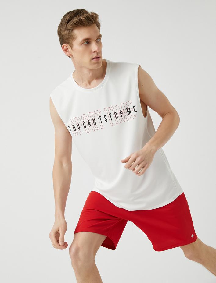  Slogan Baskılı Sporcu Atleti