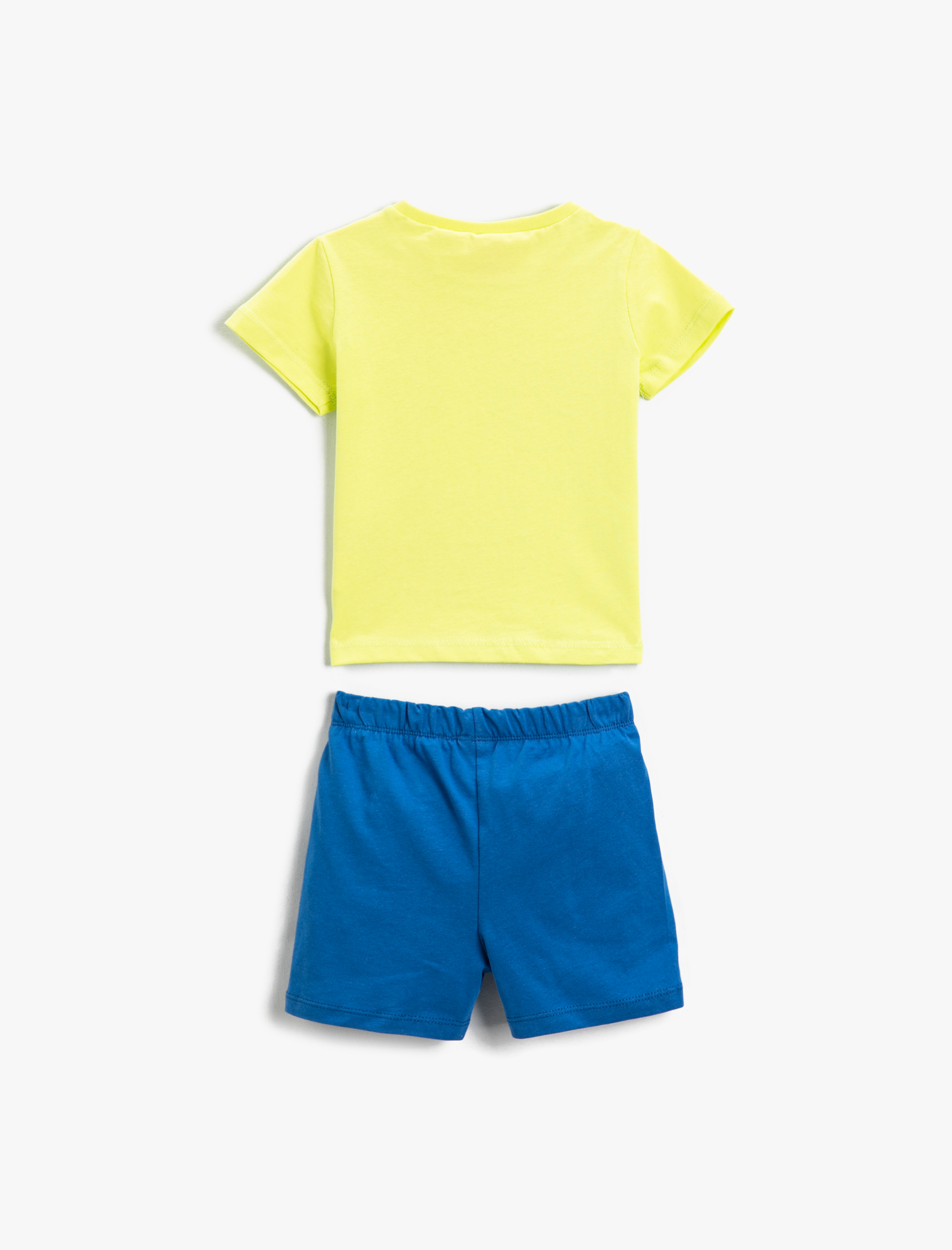  Erkek Bebek Dinozor Baskılı Şort Tişört Takım Pamuklu