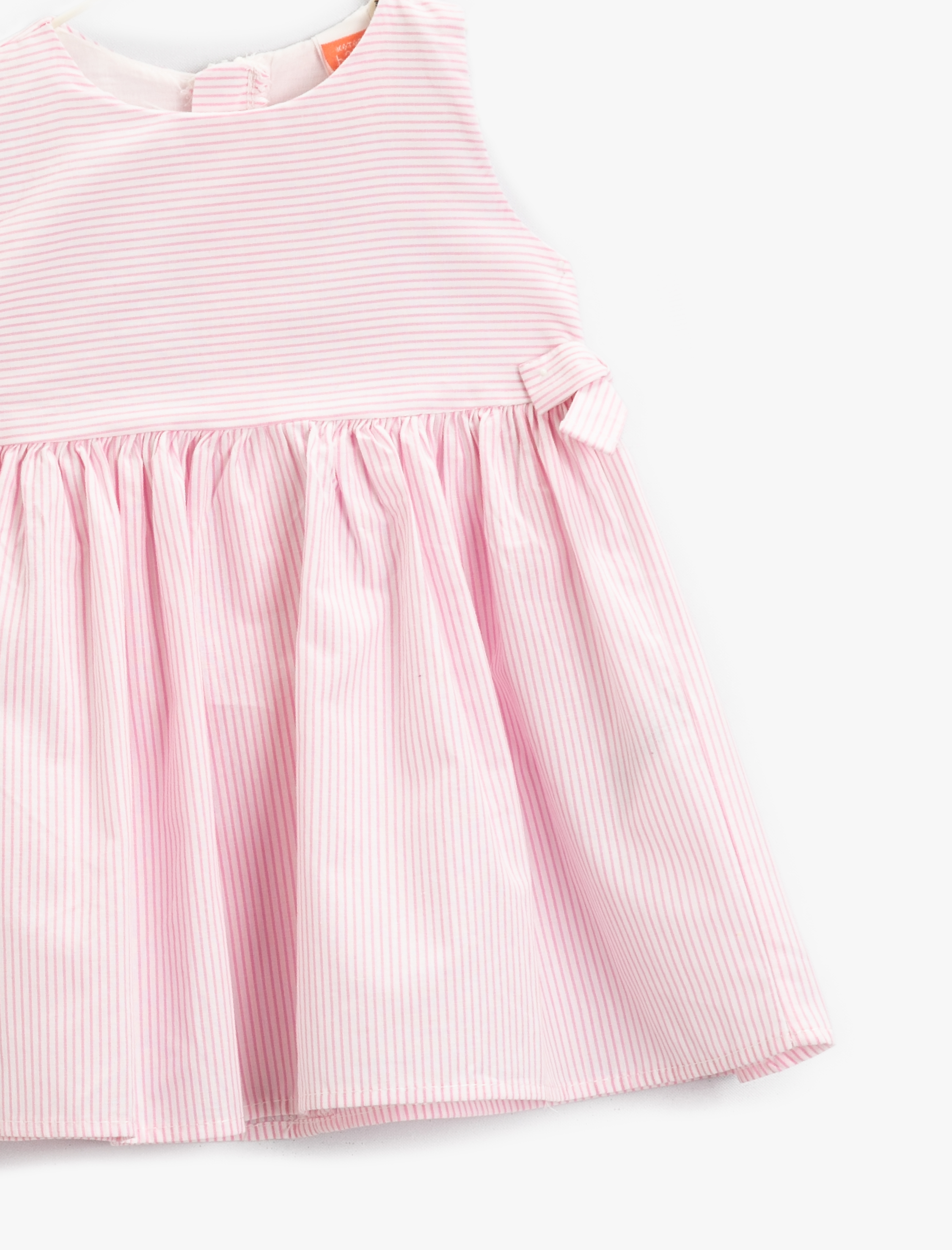 Kız Bebek Elbise Çizgili Kolsuz Yazlık Pamuklu