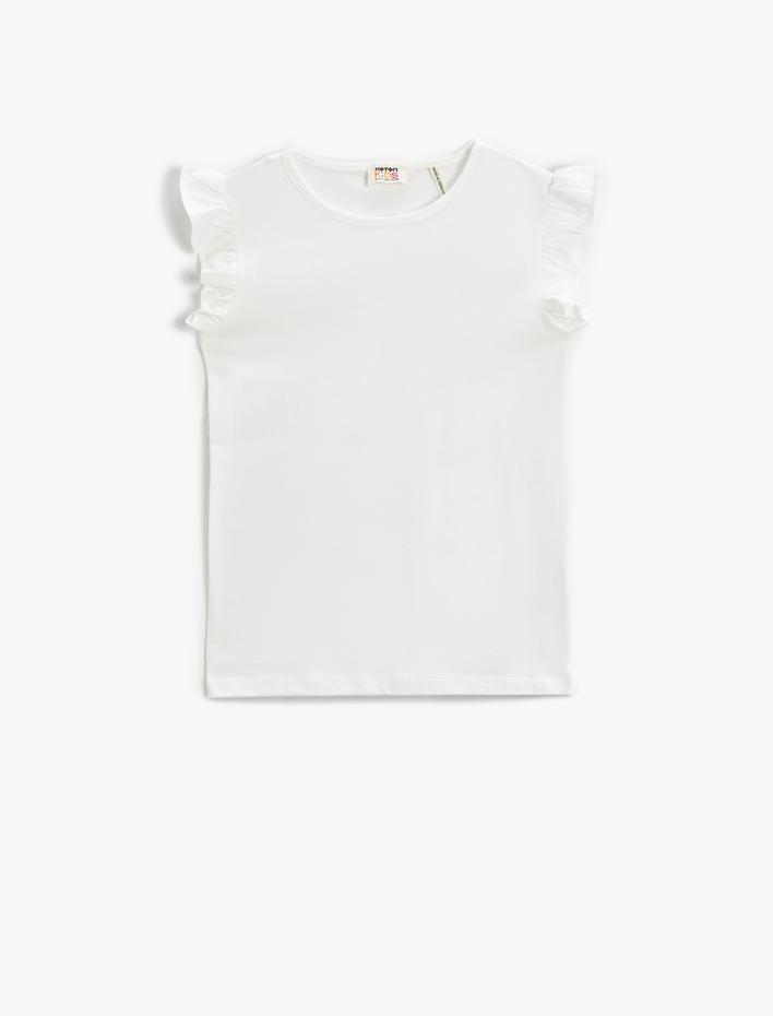 Kız Çocuk Basic Fırfırlı Tişört Kolsuz