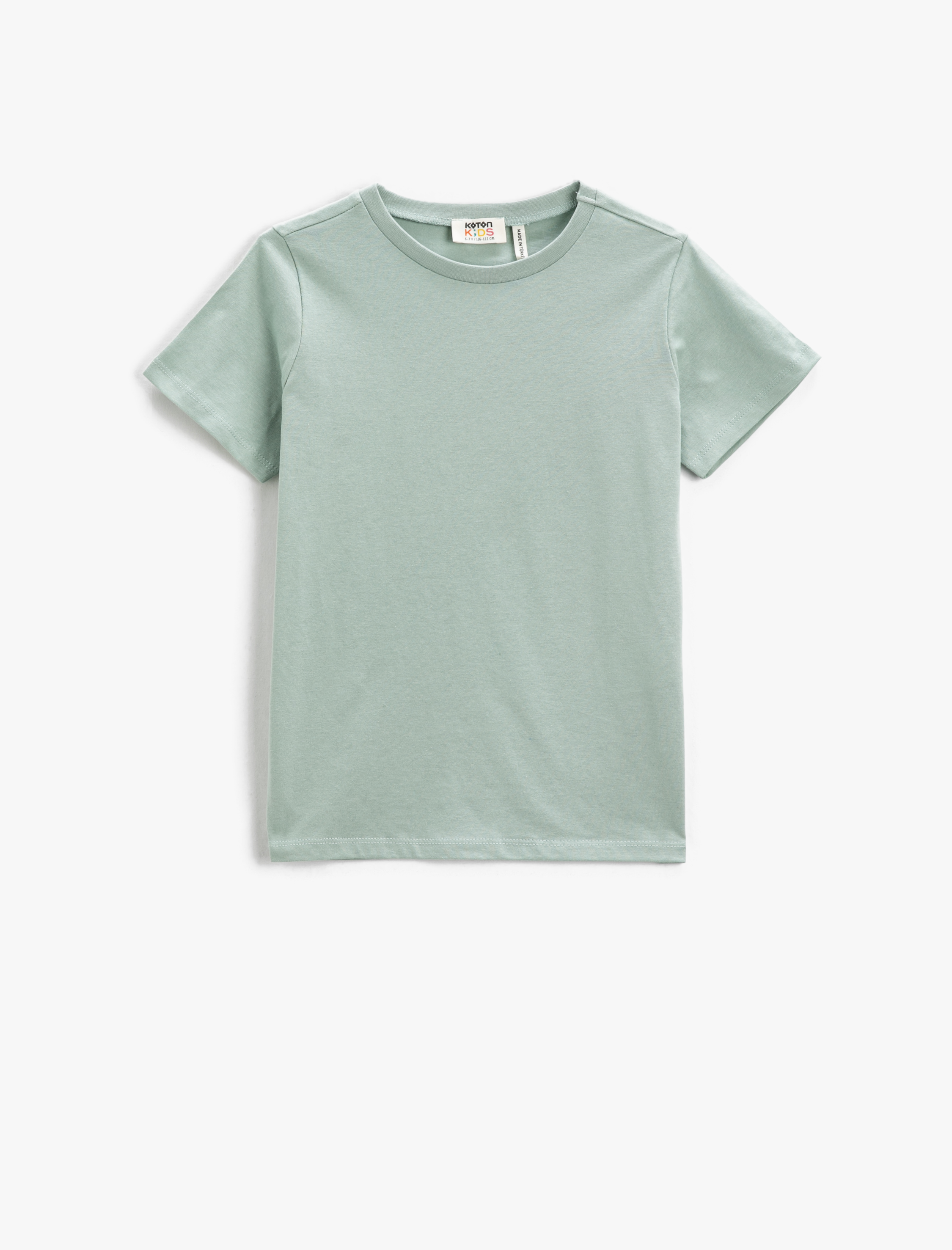  Erkek Çocuk Basic Kısa Kollu Tişört Bisiklet Yaka Pamuklu