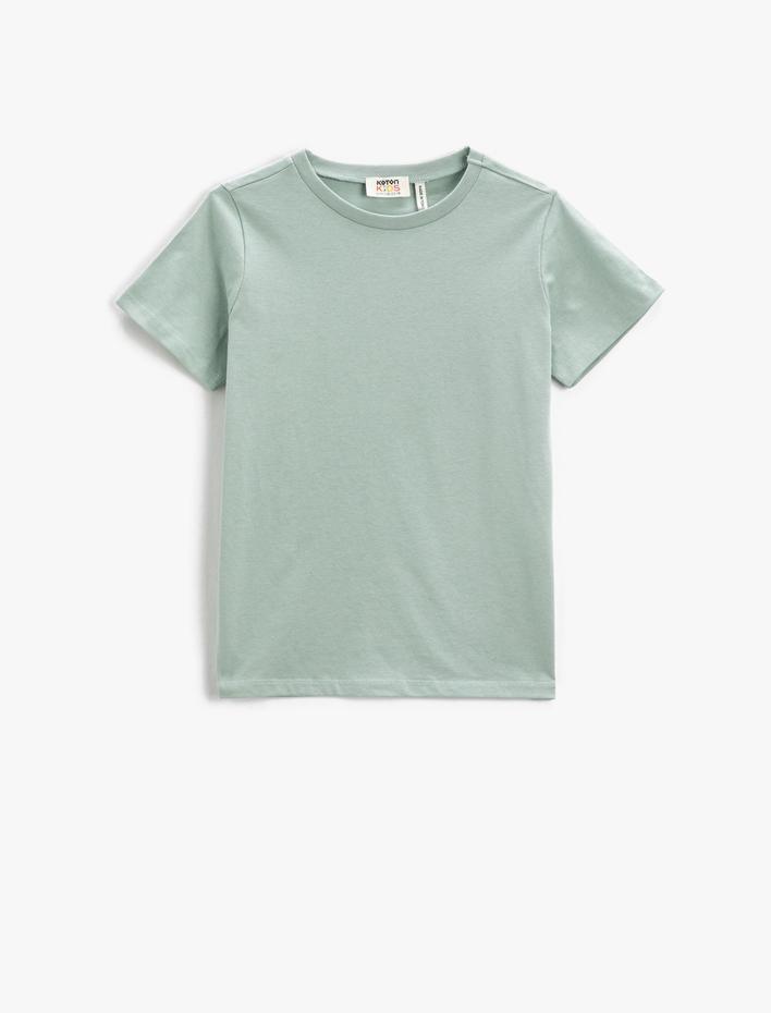 Erkek Çocuk Basic Kısa Kollu Tişört Bisiklet Yaka Pamuklu