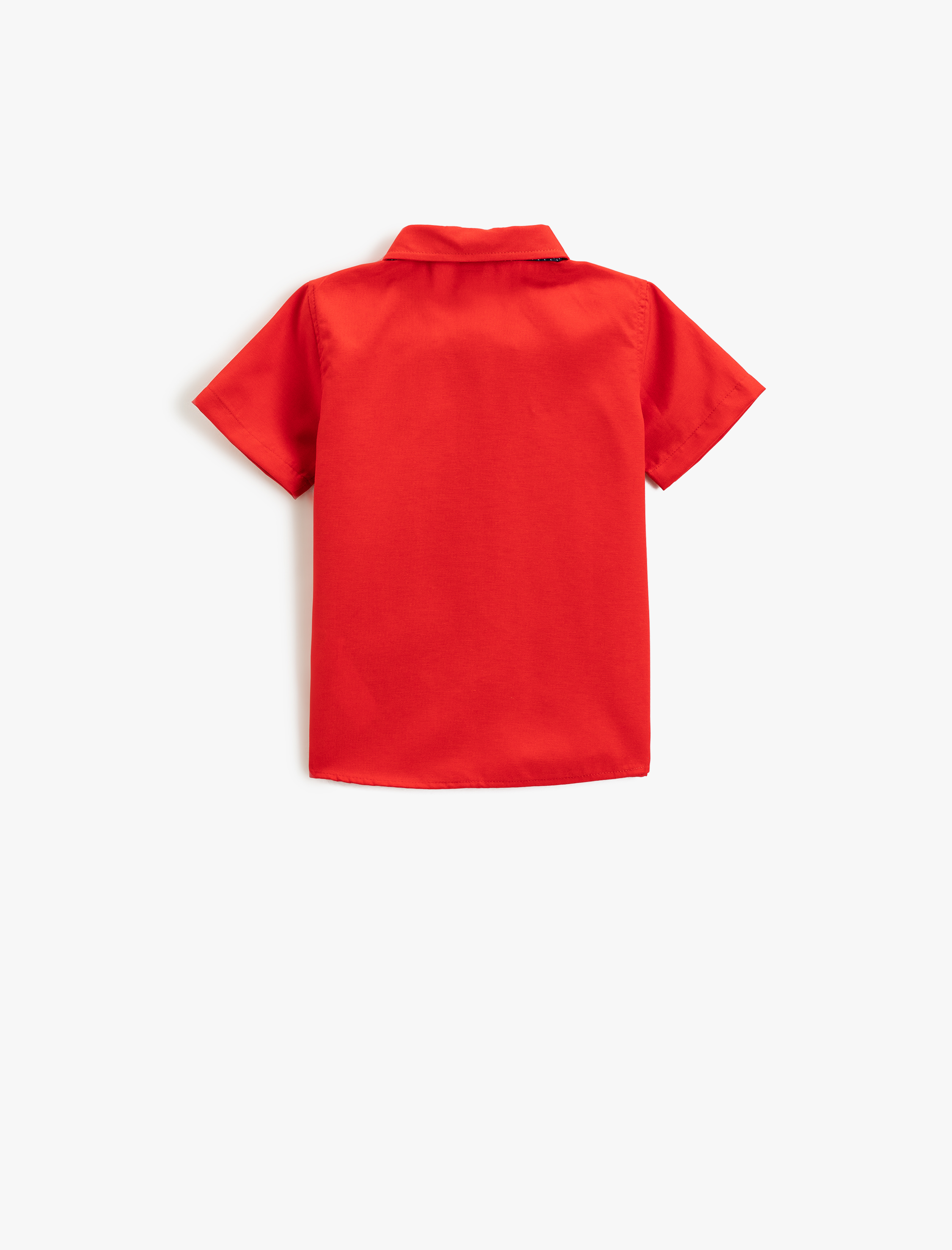  Erkek Bebek Papyonlu Gömlek Kısa Kollu Tek Cepli