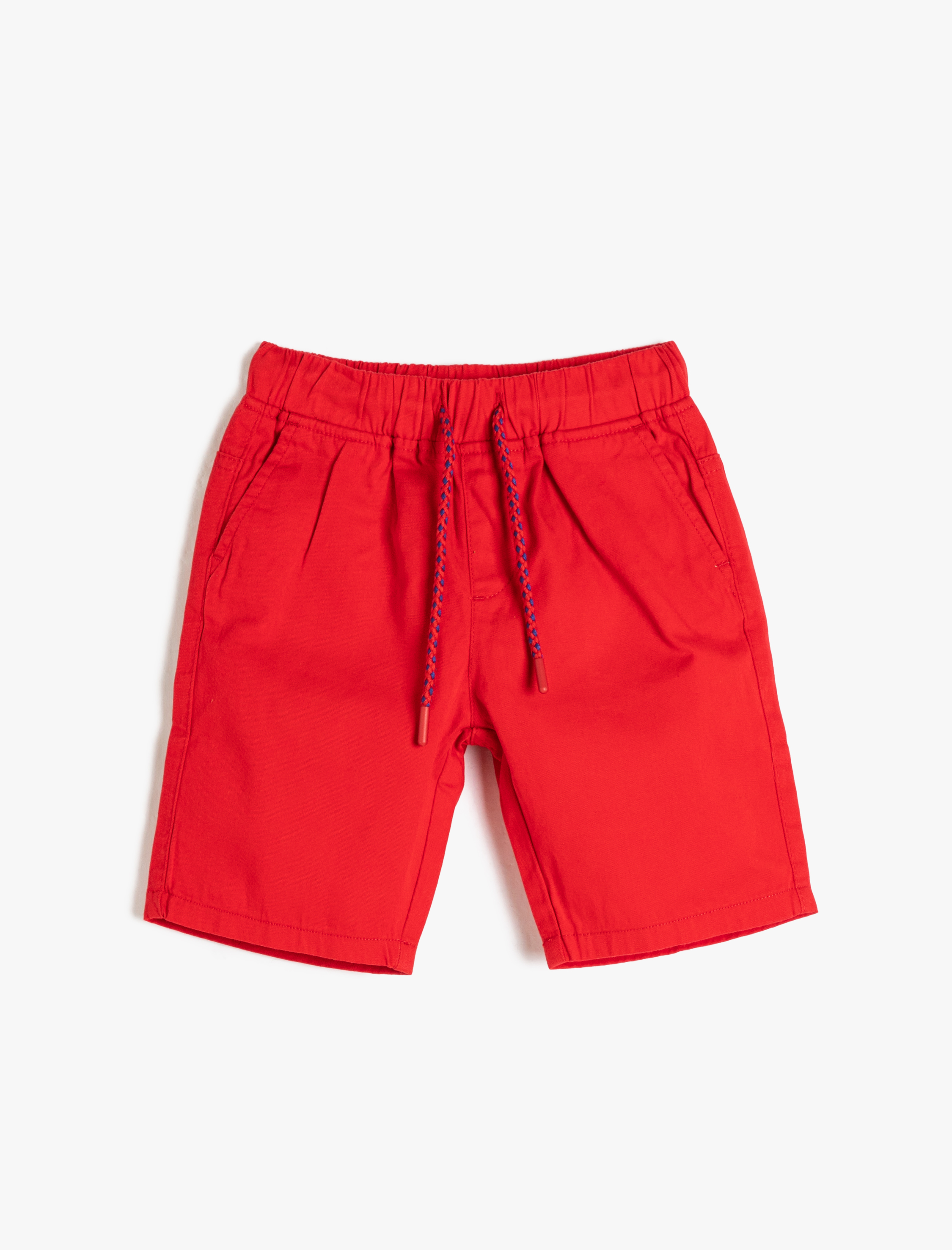  Erkek Çocuk Şort Slim Fit Beli Bağlamalı Lastikli Cepli Pamuklu