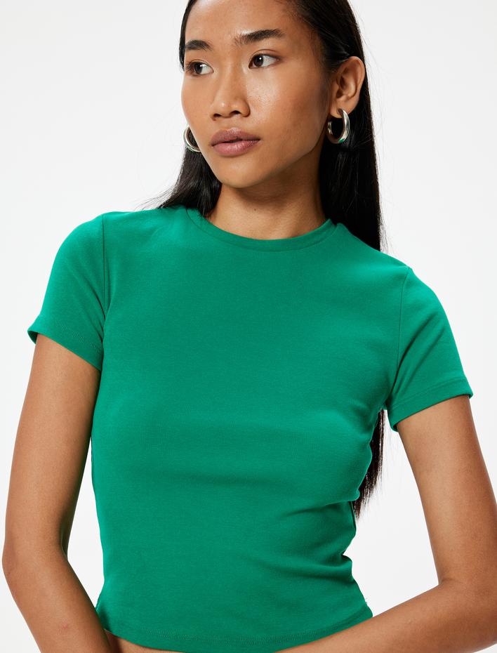  Basic Tişört Kısa Kollu Bisiklet Yaka