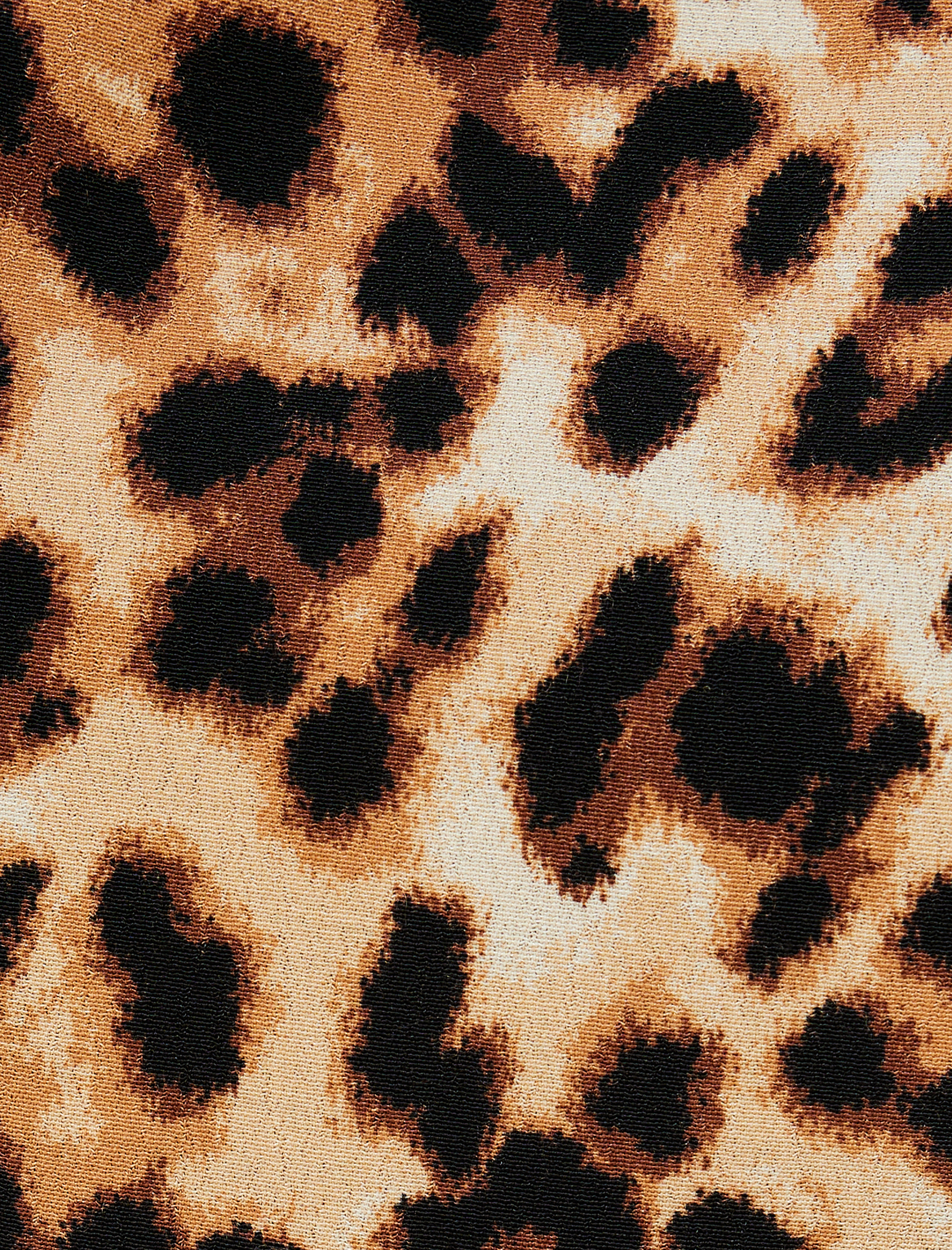   Mini Kalem Leopar Desenli Elbise Kolsuz Viskon