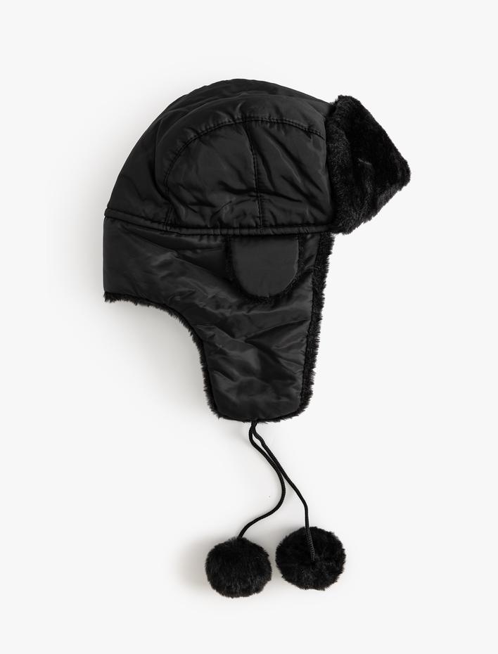 Kadın Peluş Kışlık Pilot Şapkası