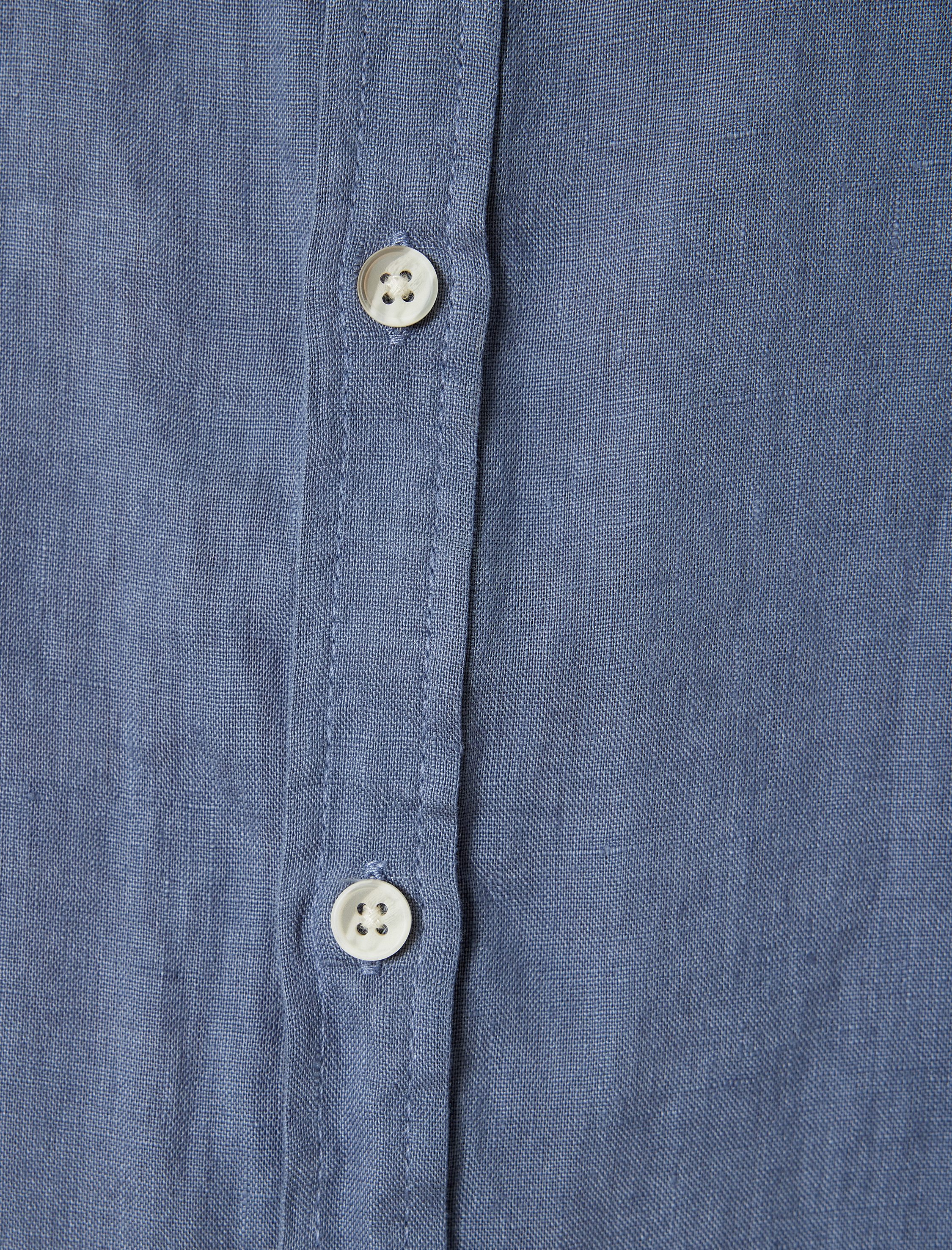   Keten Gömlek Klasik Yaka Uzun Kollu Düğmeli Regular Fit