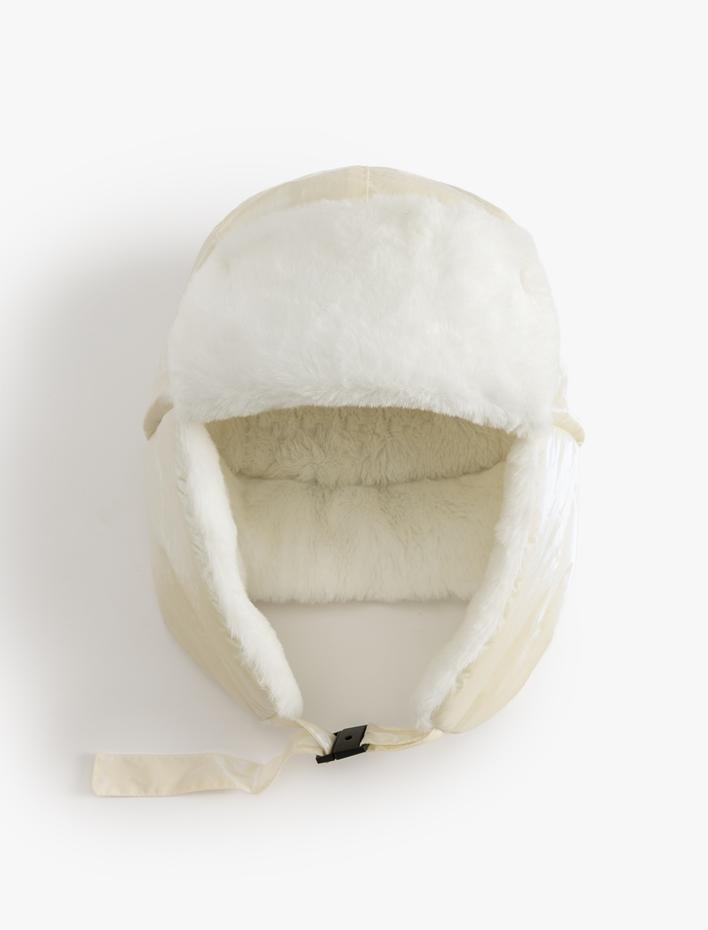 Kadın Su itici Kar Şapkası İçi Suni Kürklü Kulak Kapaklı Çene Bağlama Detaylı