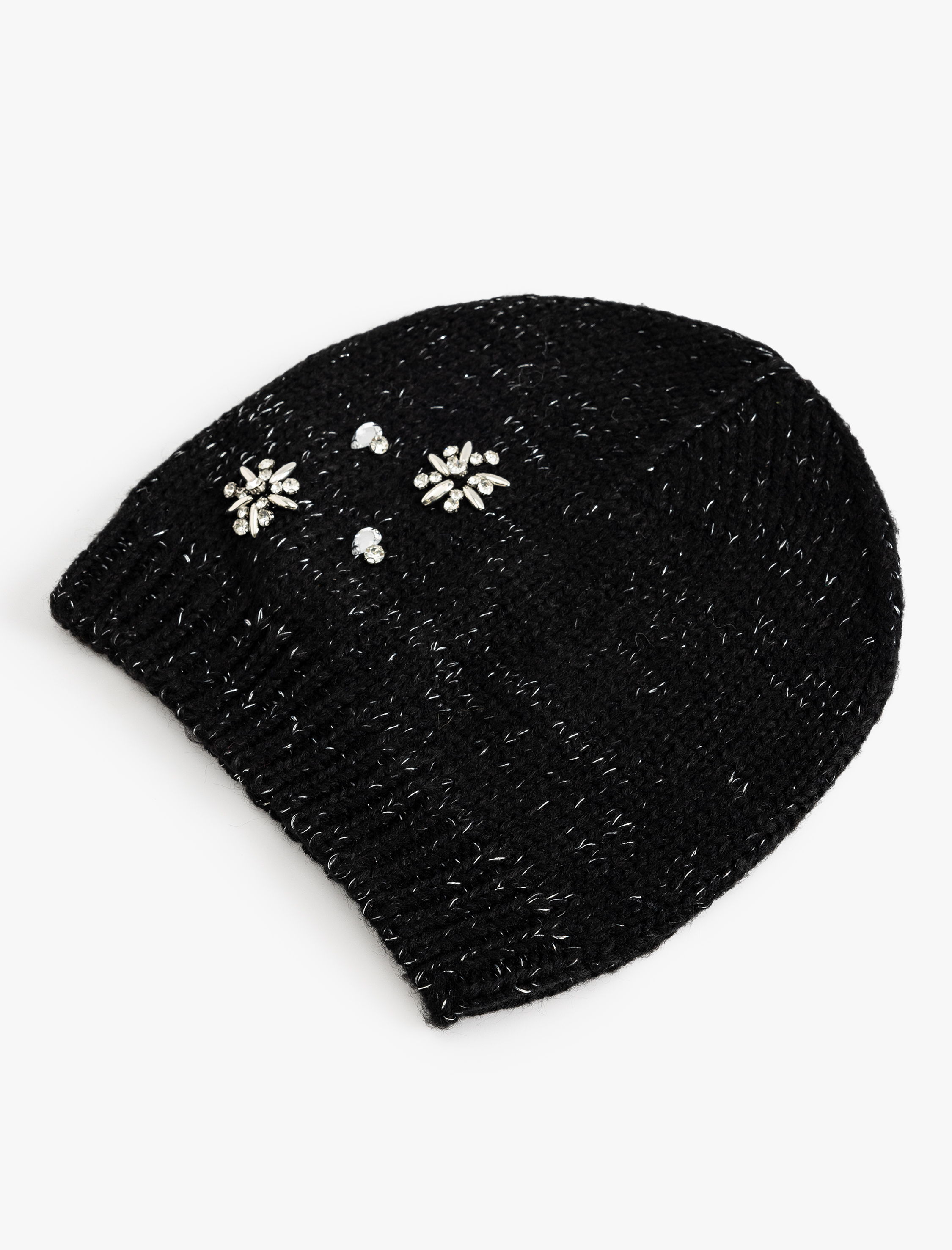  Kadın Örgü Bere Taş İşlemeli Kırçıllı