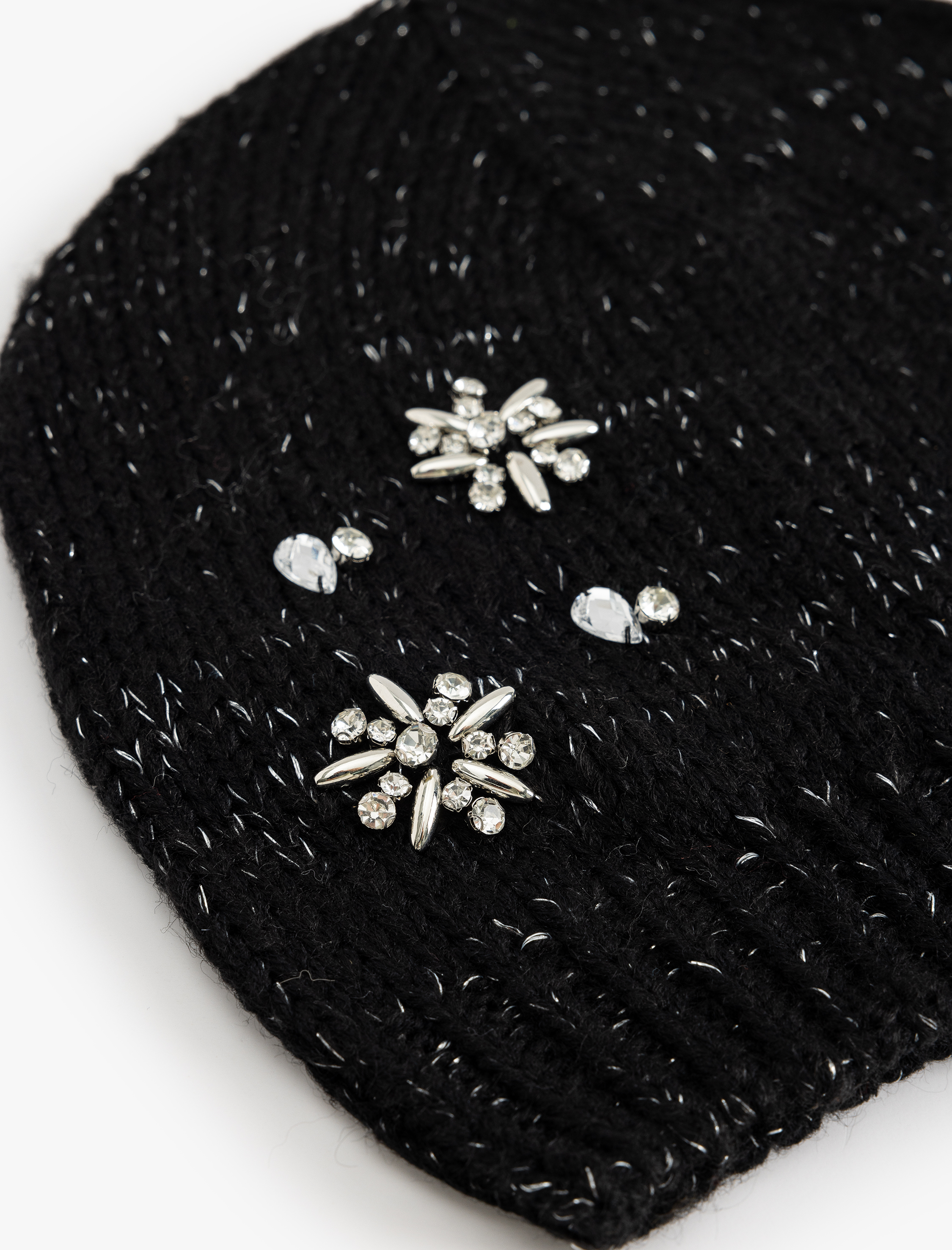  Kadın Örgü Bere Taş İşlemeli Kırçıllı