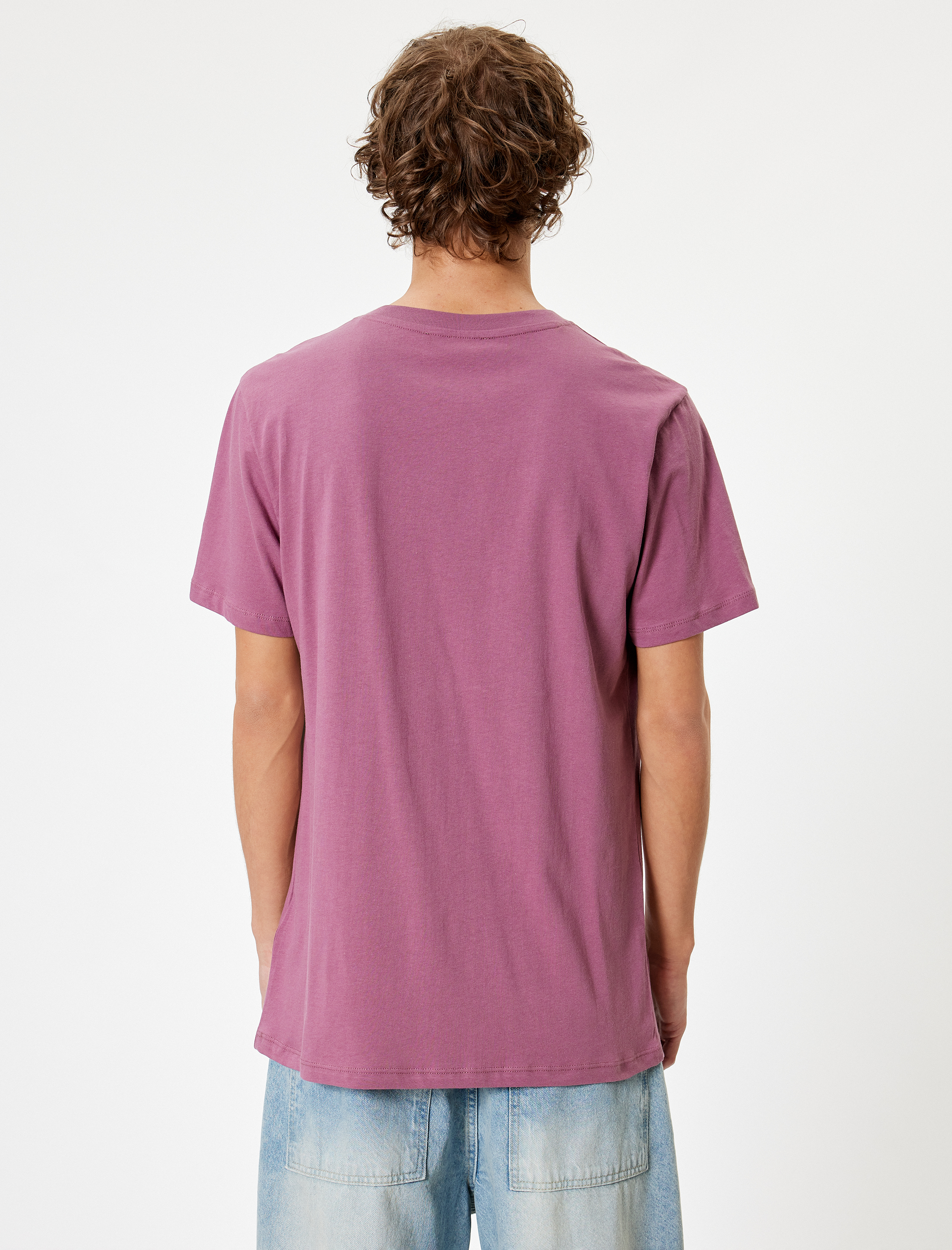 Basic Tişört Slim Fit Bisiklet Yaka Kısa Kollu