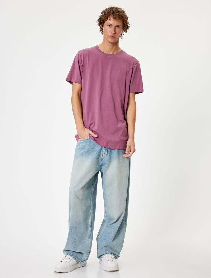  Basic Tişört Slim Fit Bisiklet Yaka Kısa Kollu