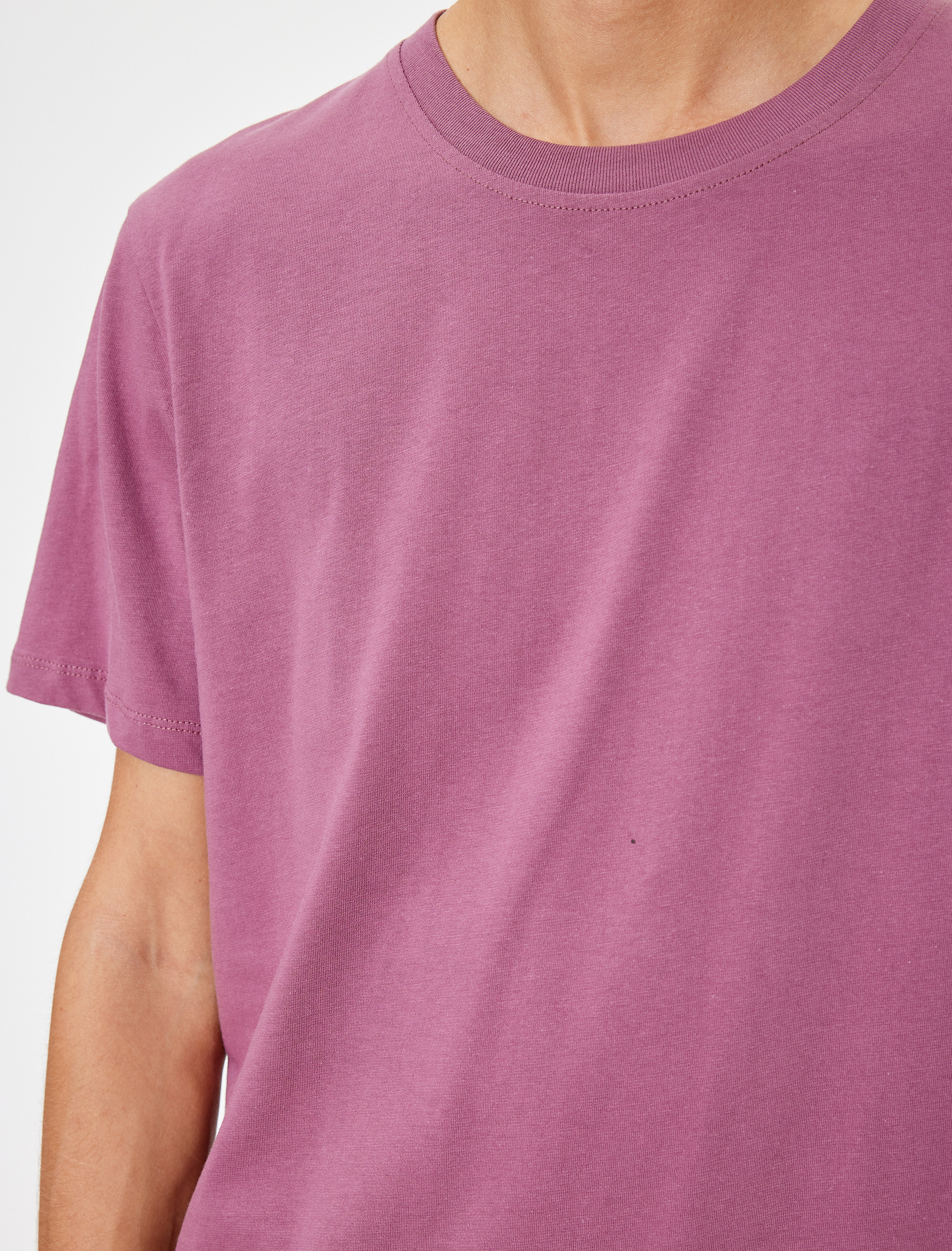 Basic Tişört Slim Fit Bisiklet Yaka Kısa Kollu