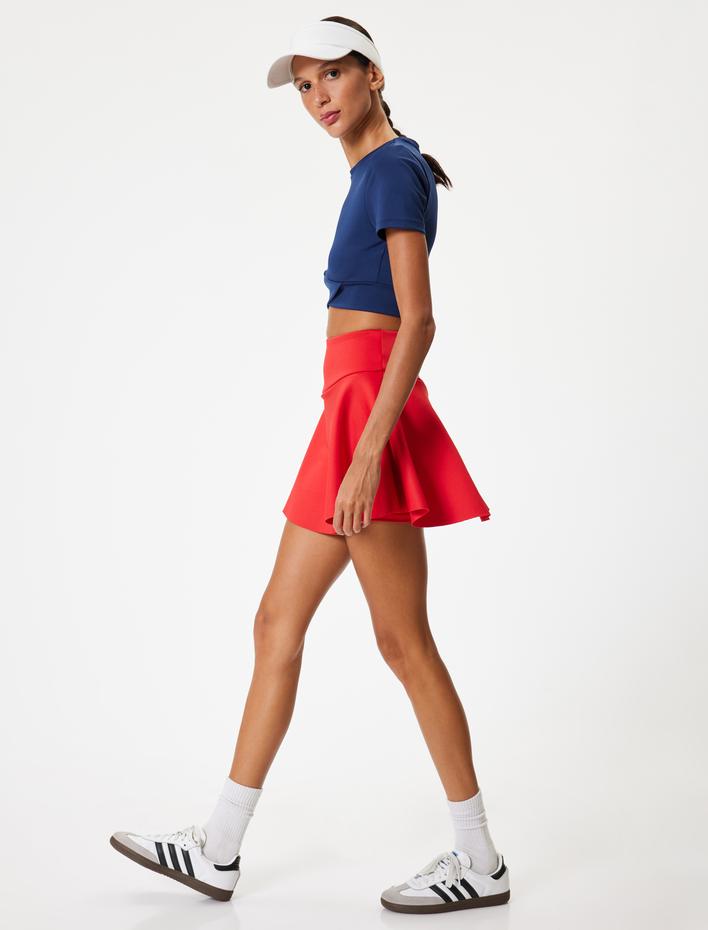  Tenis Eteği Şortlu Ekstra Mini Yüksek Bel Rahat Kalıp