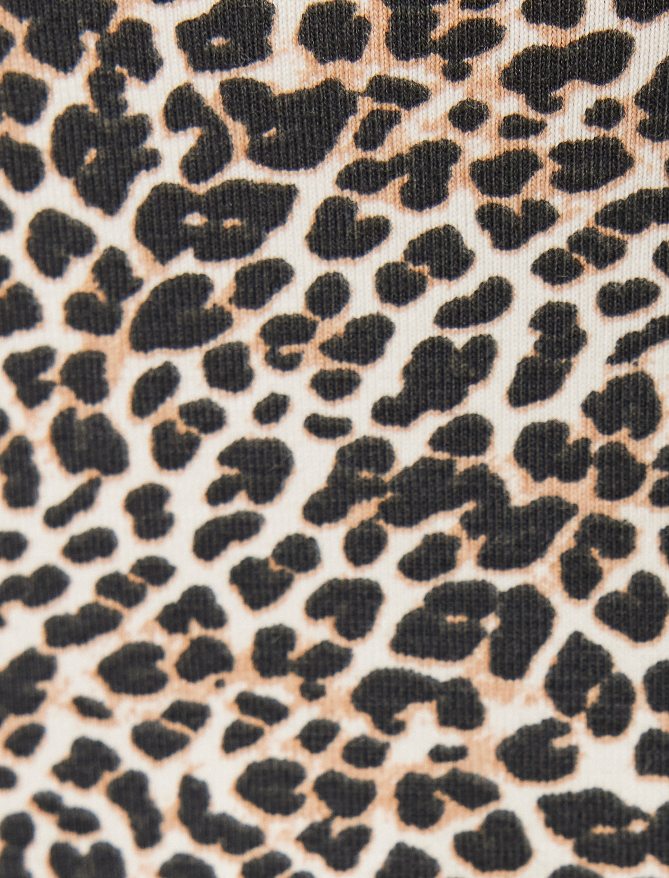   Crop Bluz İp Askılı Leopar Desenli Fiyonk Detaylı Slim Fit