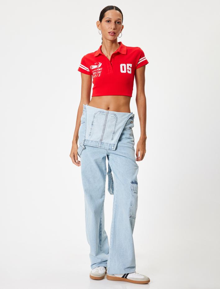  Bahçıvan Tulum Kot Cep Detaylı Rahat Kalıp Kare Yaka