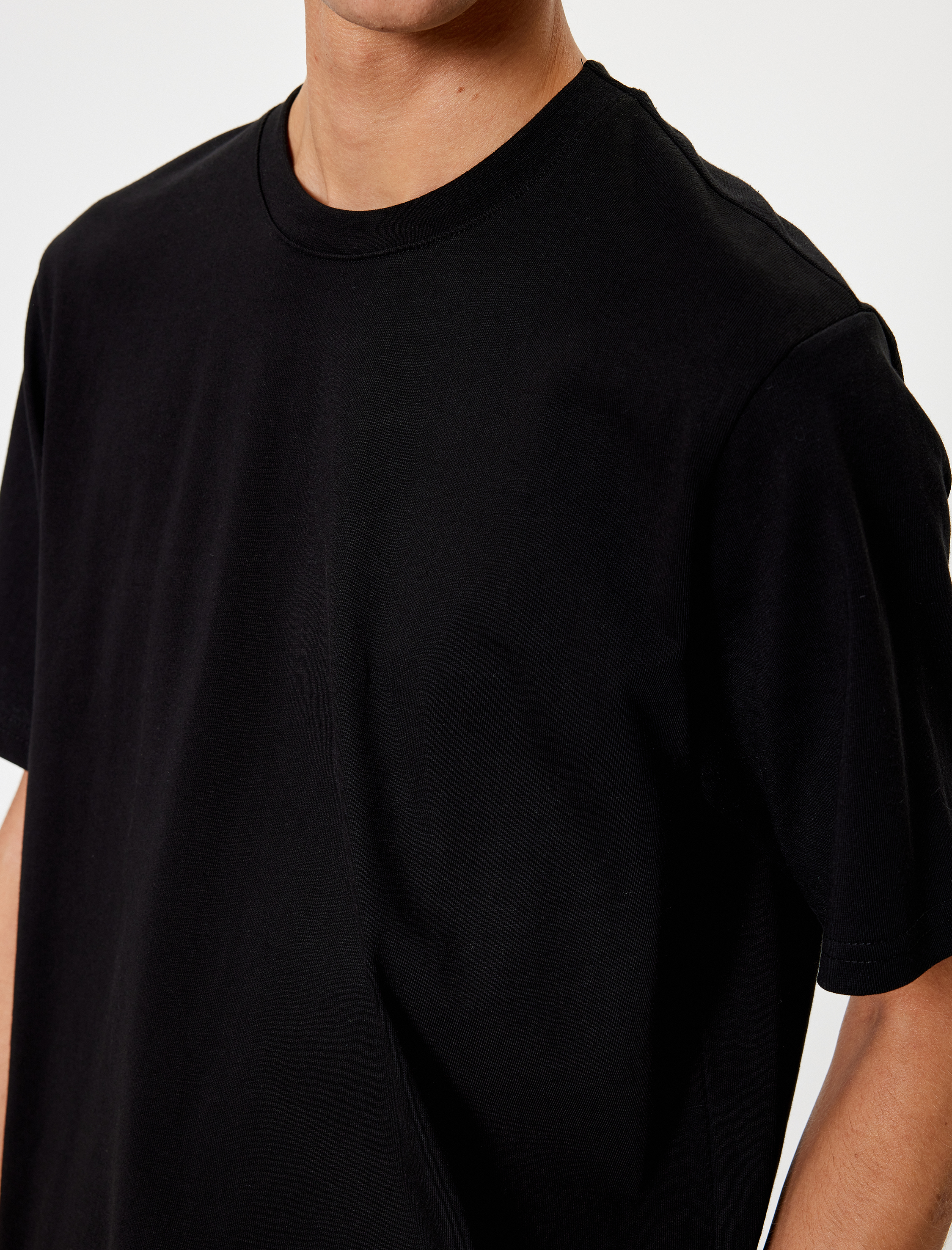   Basic Tişört Kısa Kollu Bisiklet Yaka Pamuklu