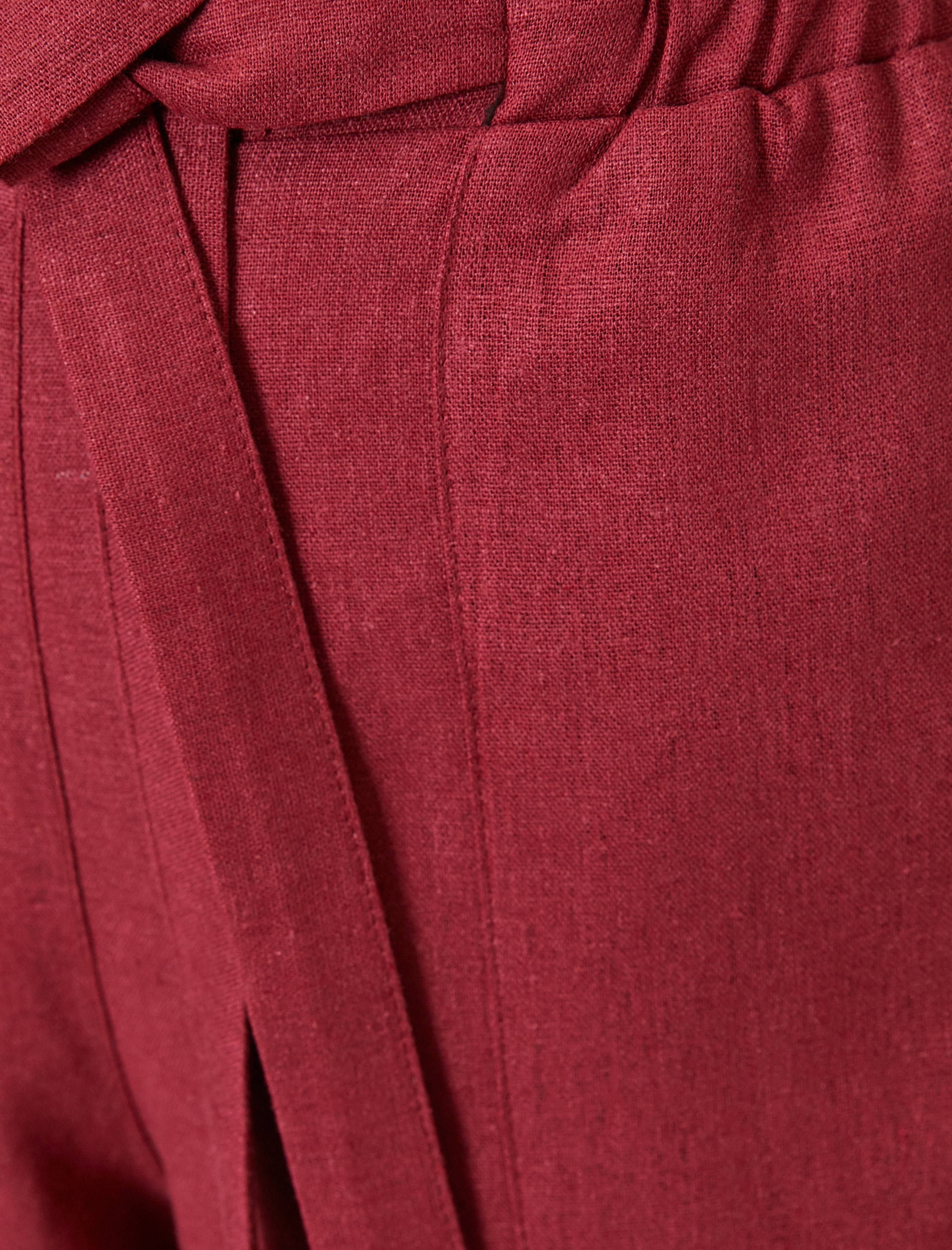   Bağcıklı Keten Şort