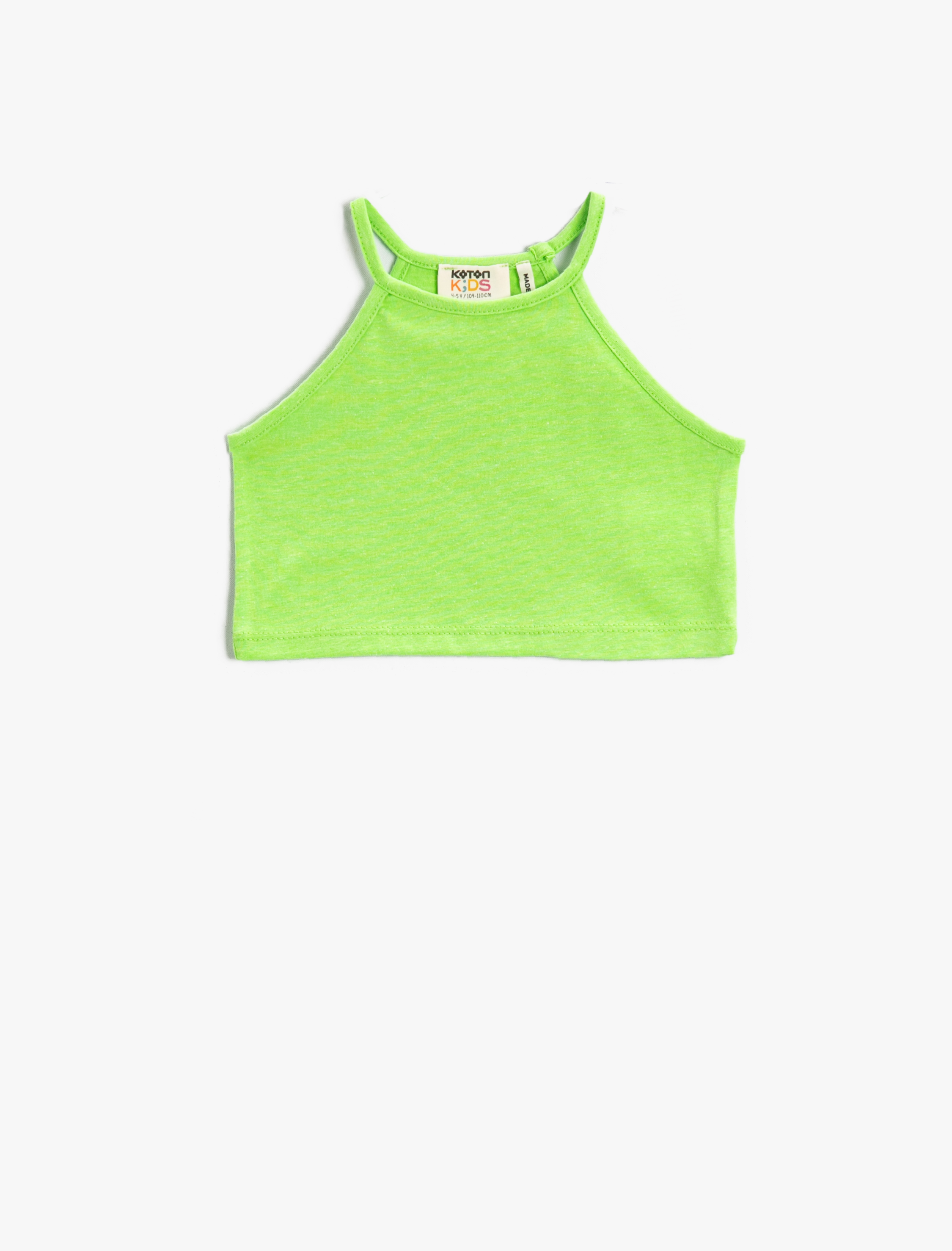  Kız Çocuk Basic Atlet Crop Halter Yaka