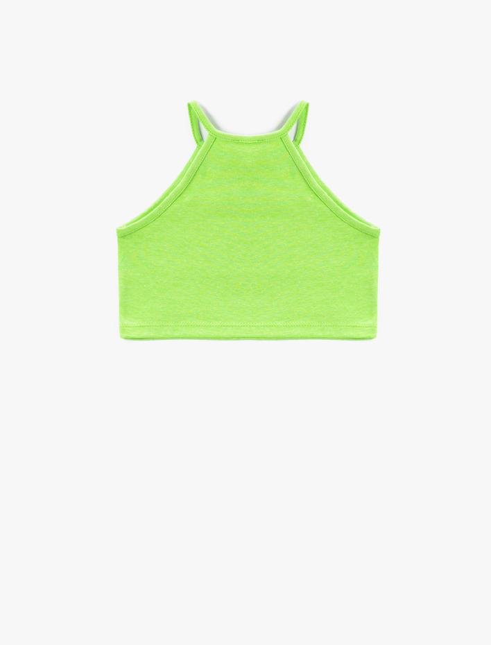 Kız Çocuk Basic Atlet Crop Halter Yaka