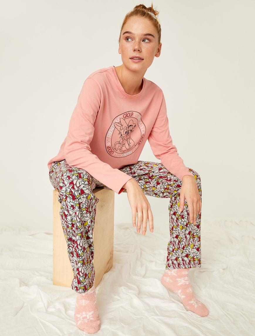   Looney Tunes Lisanslı Baskılı Uzun Kollu Pamuklu Pijama Takımı