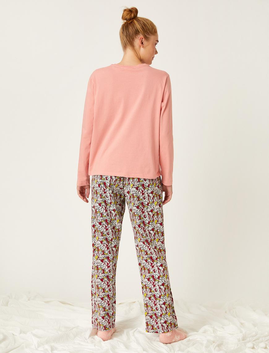   Looney Tunes Lisanslı Baskılı Uzun Kollu Pamuklu Pijama Takımı