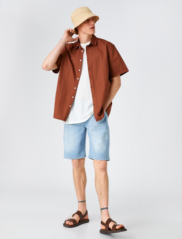  Eskitilmiş Kot Şort